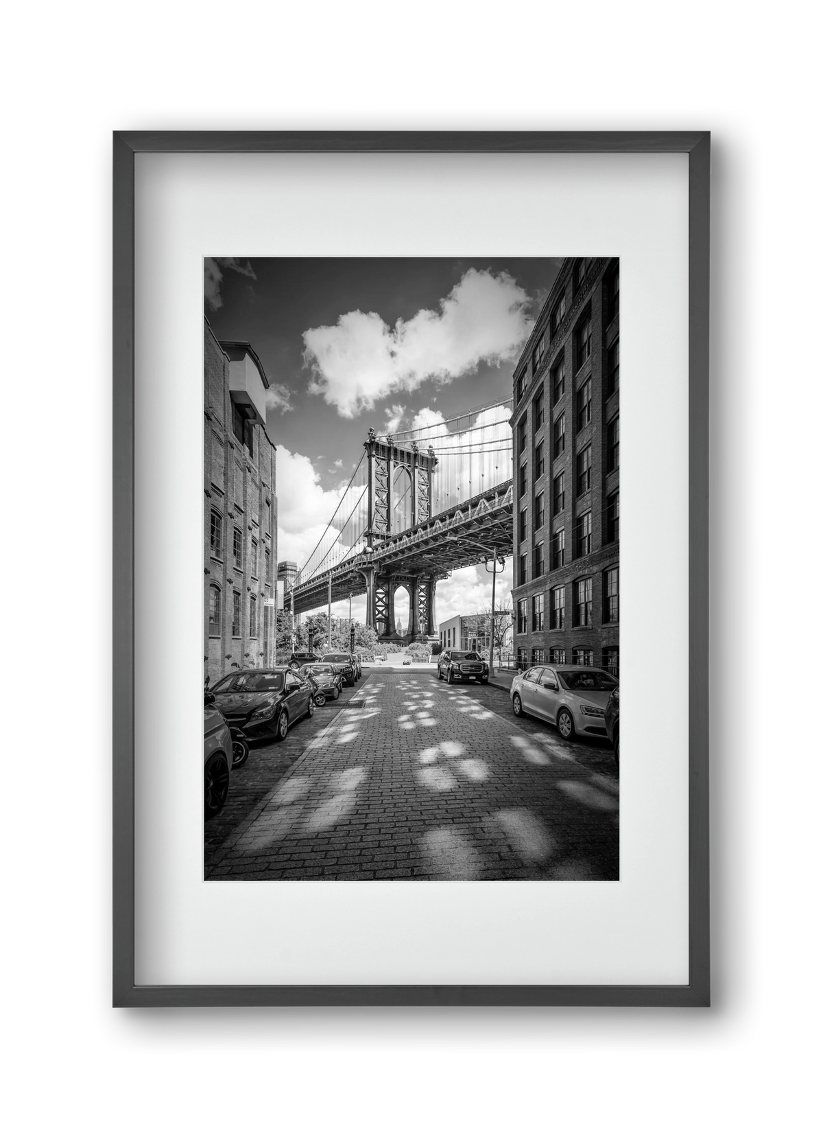 NEW YORK CITY Manhattan Bridge, 30x45 cm (20x30 cm), Fekete keret, paszpartuval