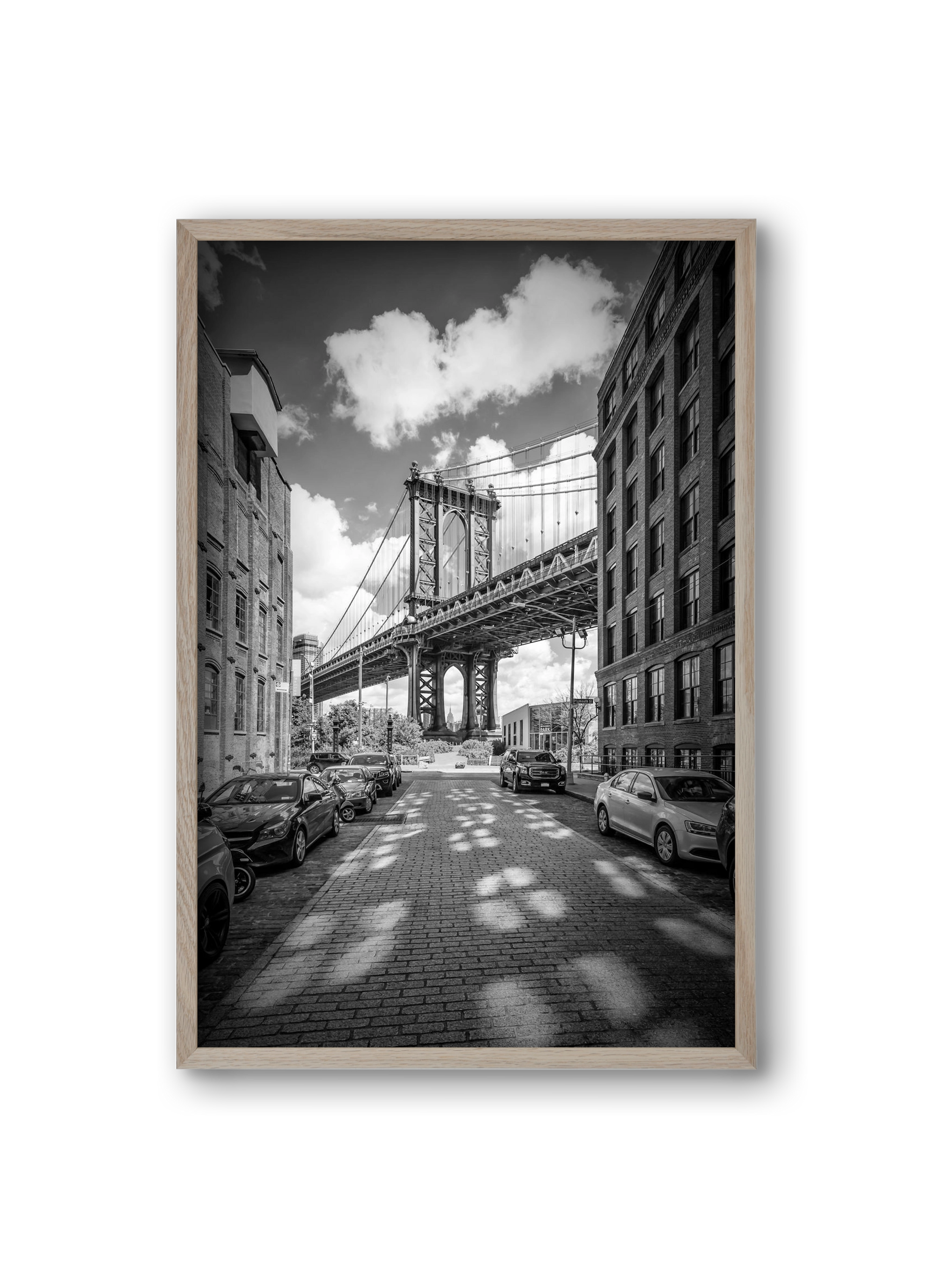 NEW YORK CITY Manhattan Bridge, 20x30 cm (20x30 cm), Tölgy keret