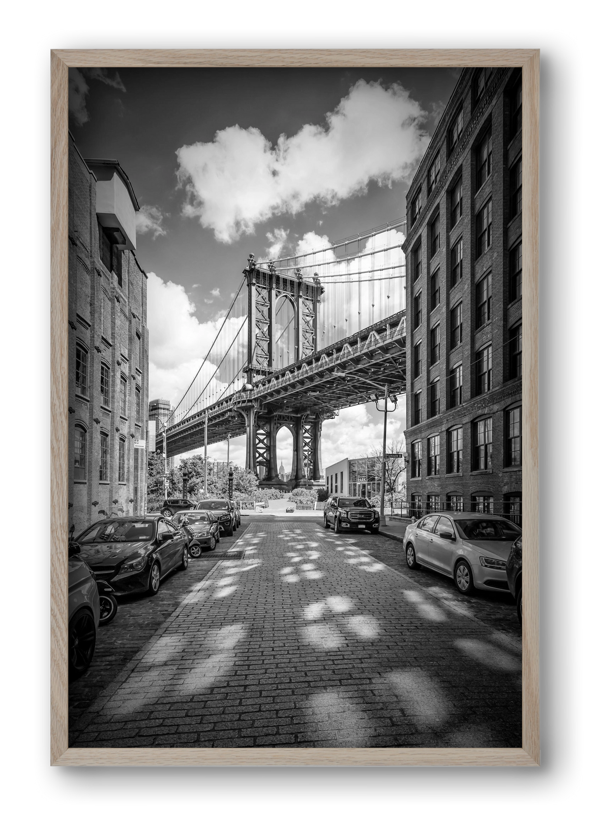 NEW YORK CITY Manhattan Bridge, 40x60 cm (40x60 cm), Tölgy keret