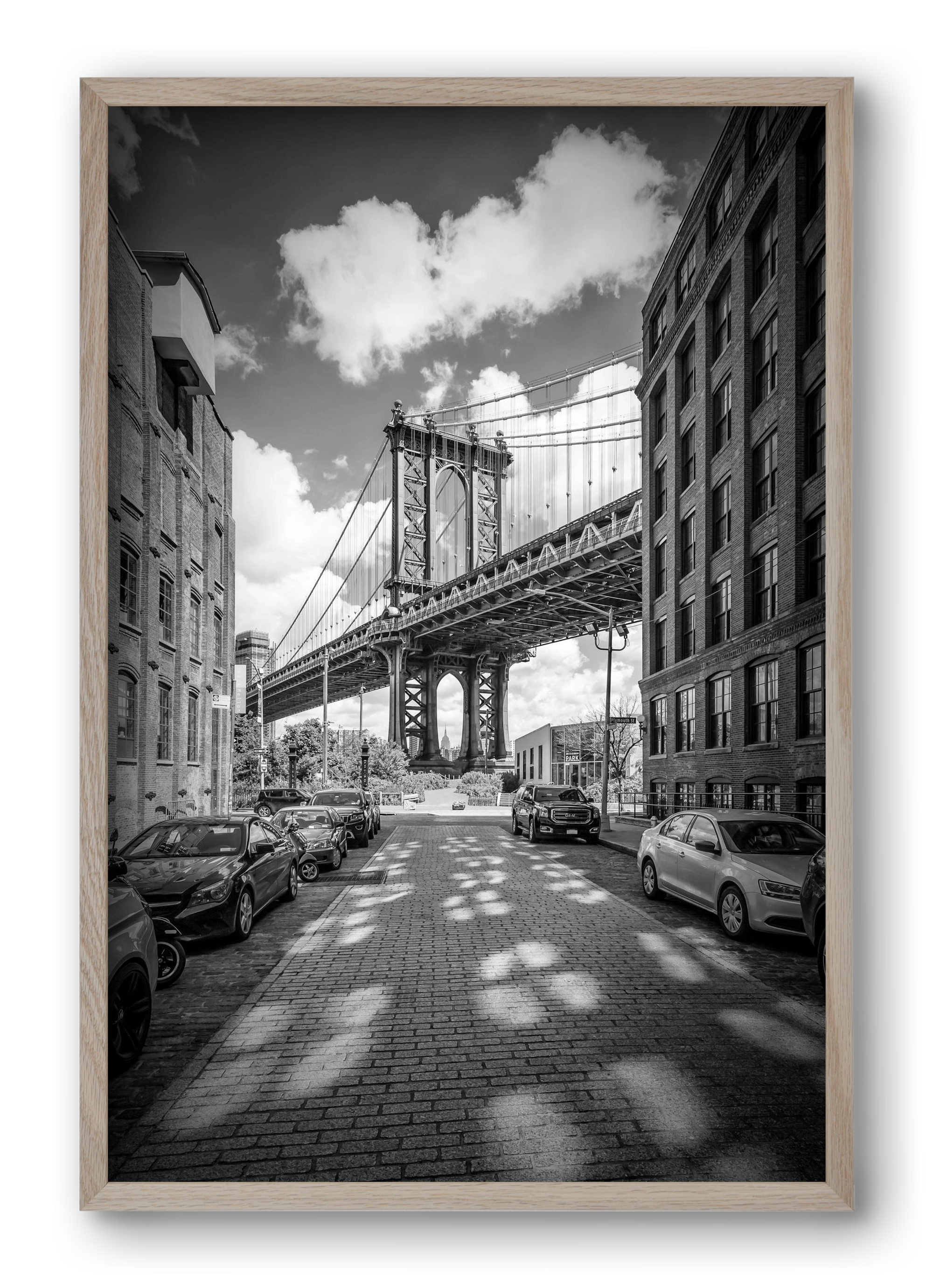 NEW YORK CITY Manhattan Bridge, 40x60 cm (40x60 cm), Tölgy keret