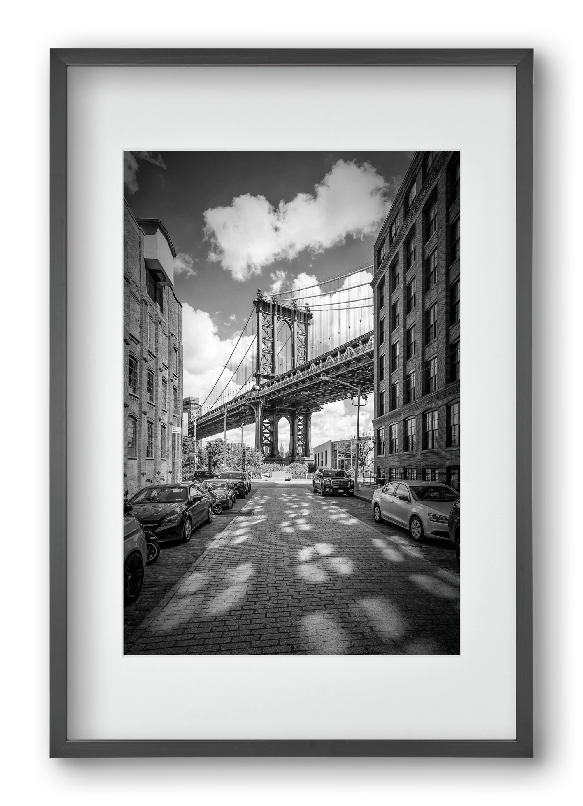 NEW YORK CITY Manhattan Bridge, 40x60 cm (30x45 cm), Fekete keret, paszpartuval