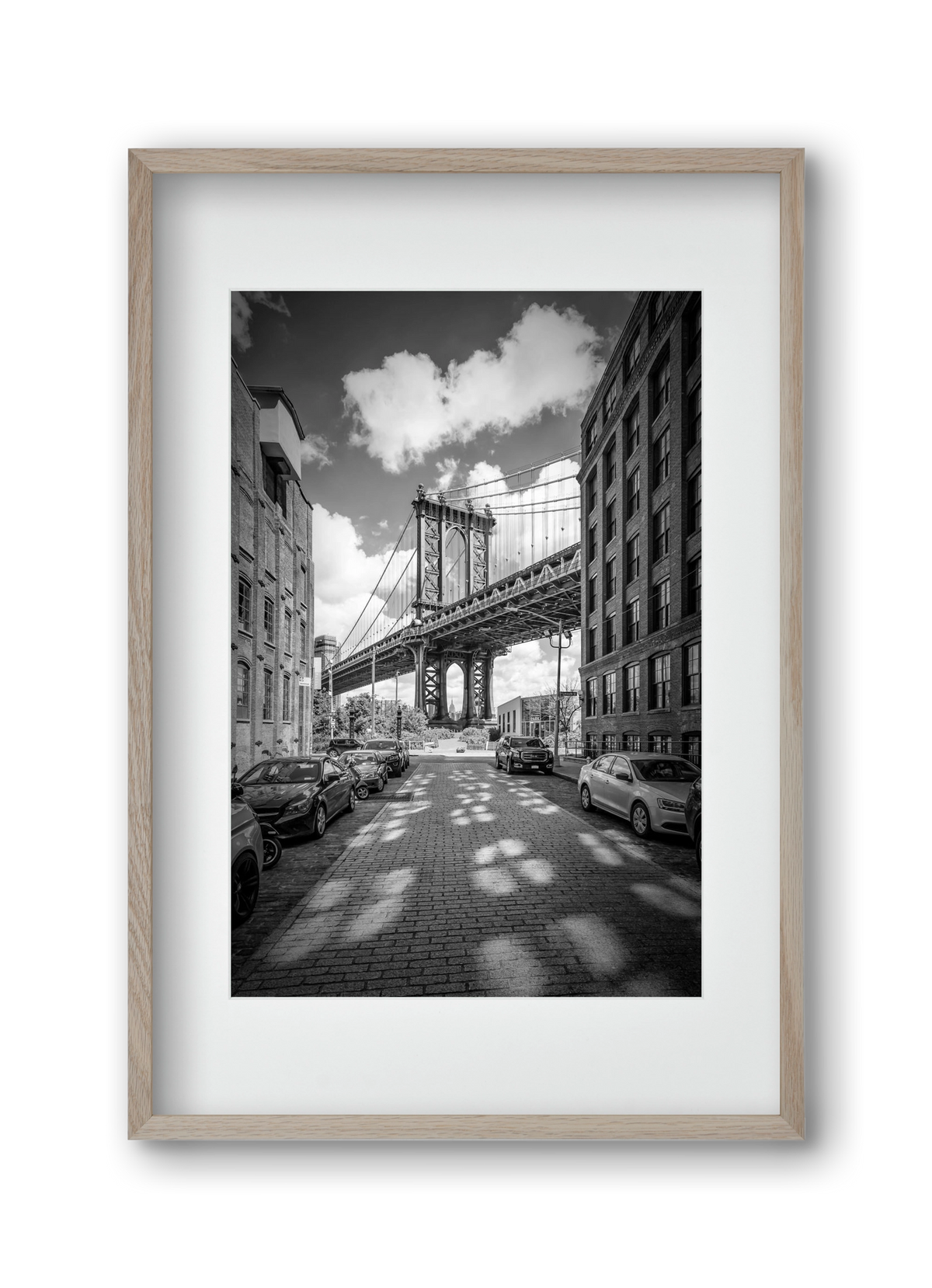 NEW YORK CITY Manhattan Bridge, 30x45 cm (20x30 cm), Tölgy keret, paszpartuval