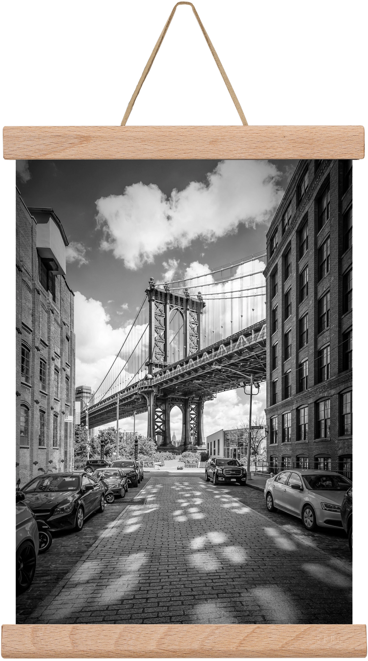 NEW YORK CITY Manhattan Bridge, 20x30 cm (20x30 cm), Tölgy akasztó