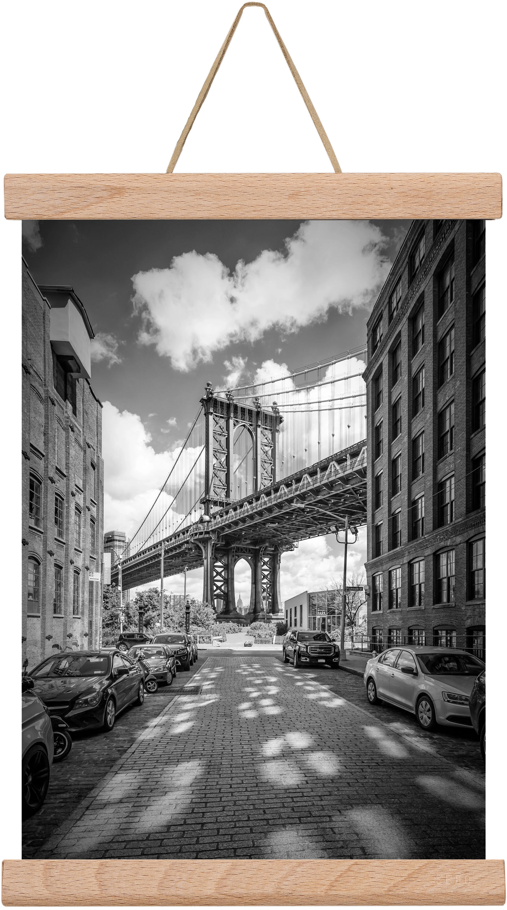 NEW YORK CITY Manhattan Bridge, 20x30 cm (20x30 cm), Tölgy akasztó
