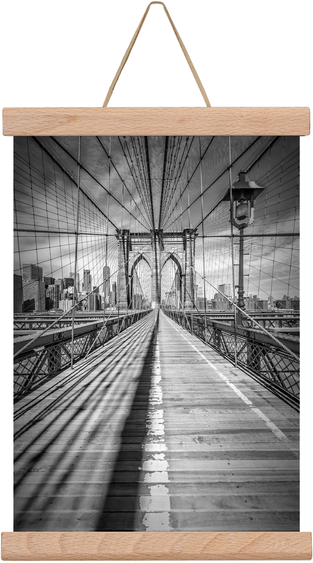 NEW YORK CITY Brooklyn Bridge, 20x30 cm (20x30 cm), Tölgy akasztó