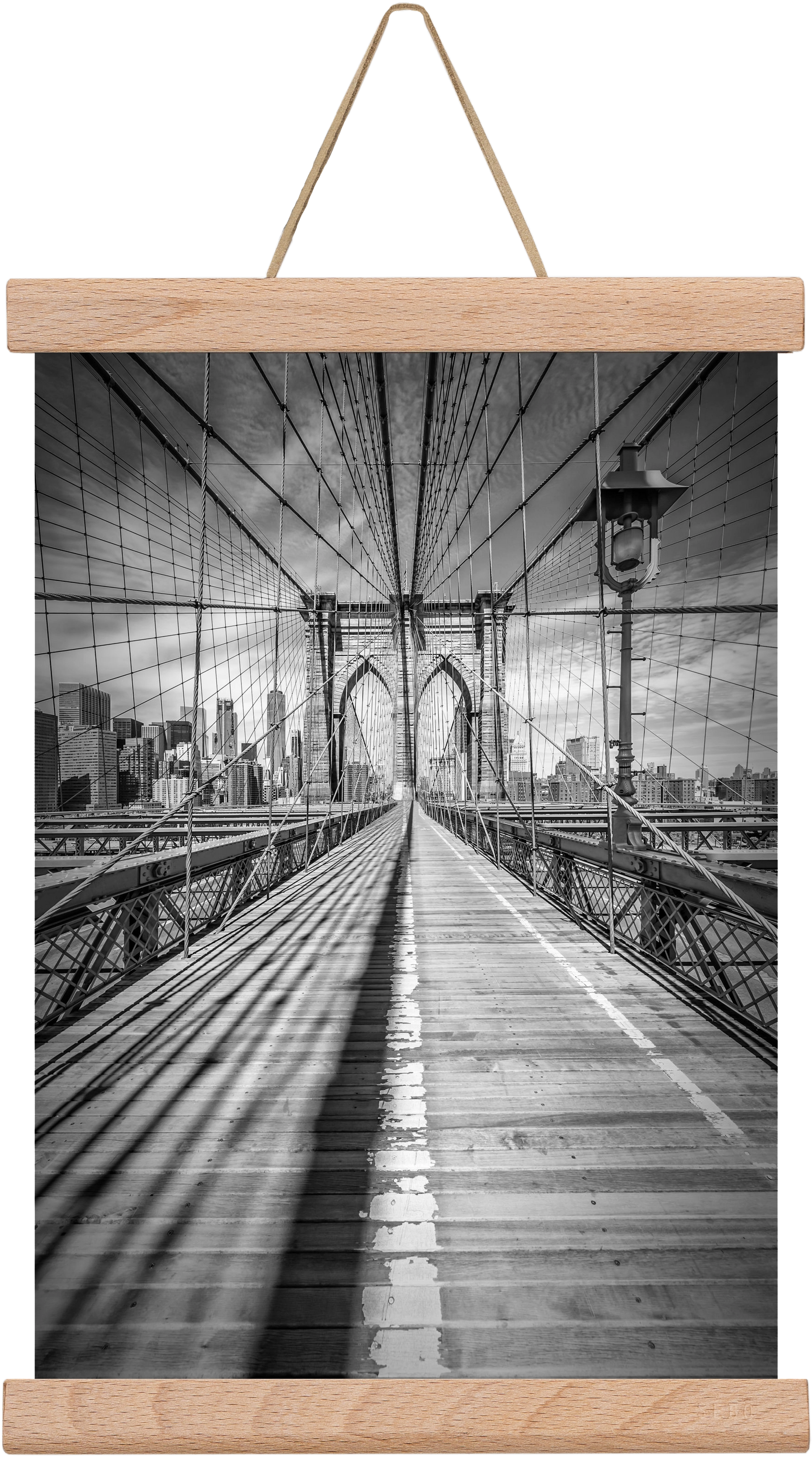 NEW YORK CITY Brooklyn Bridge, 20x30 cm (20x30 cm), Tölgy akasztó