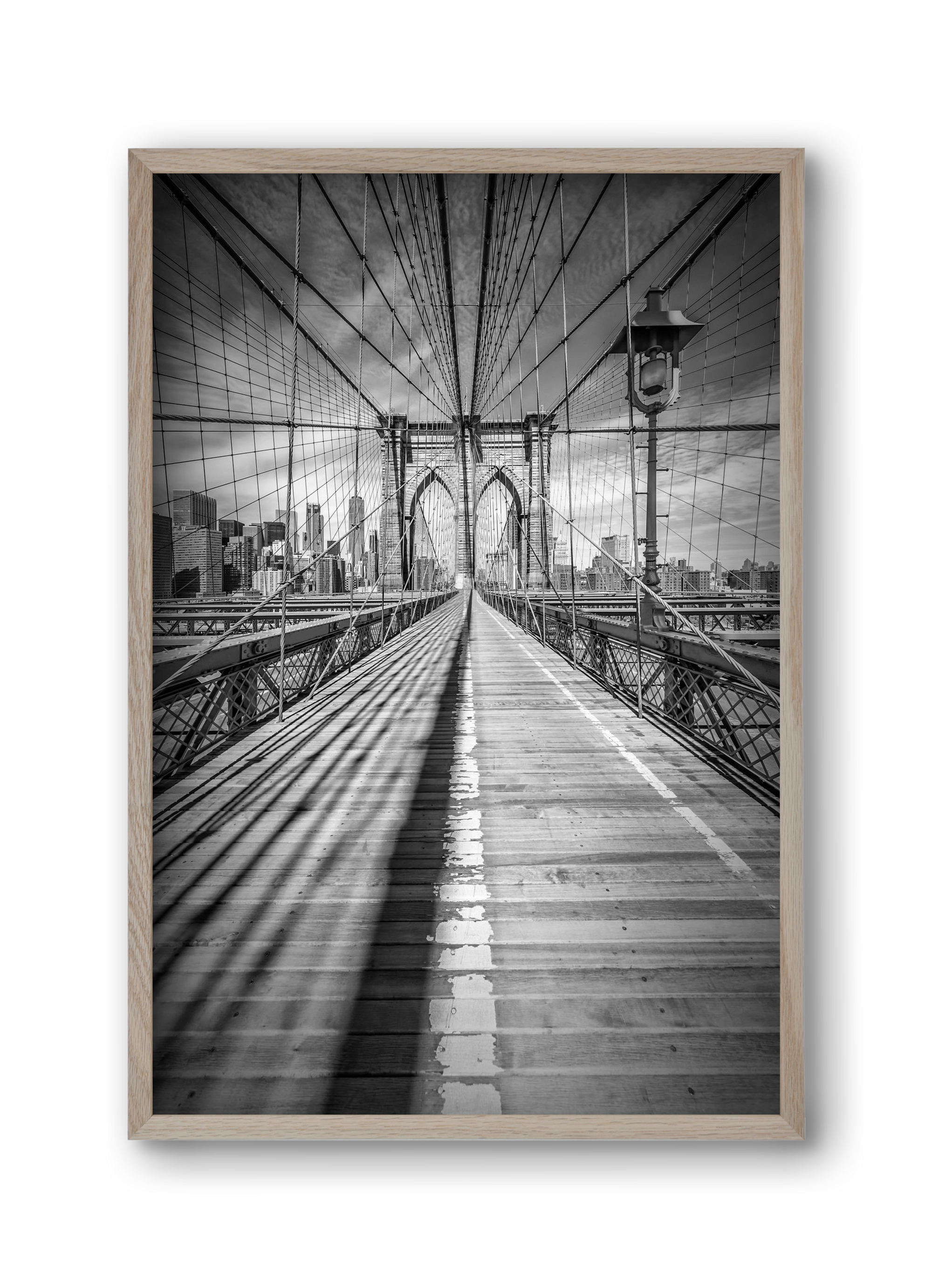 NEW YORK CITY Brooklyn Bridge, 30x45 cm (30x45 cm), Tölgy keret