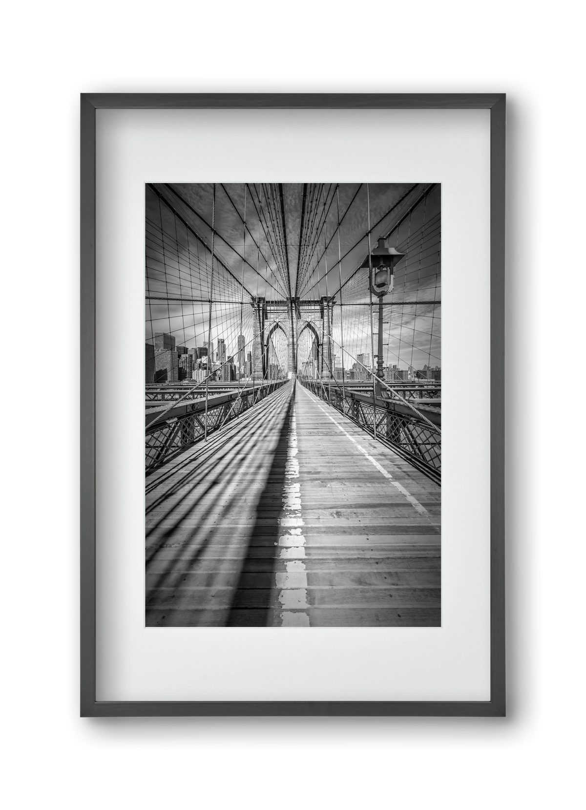 NEW YORK CITY Brooklyn Bridge, 30x45 cm (20x30 cm), Fekete keret, paszpartuval