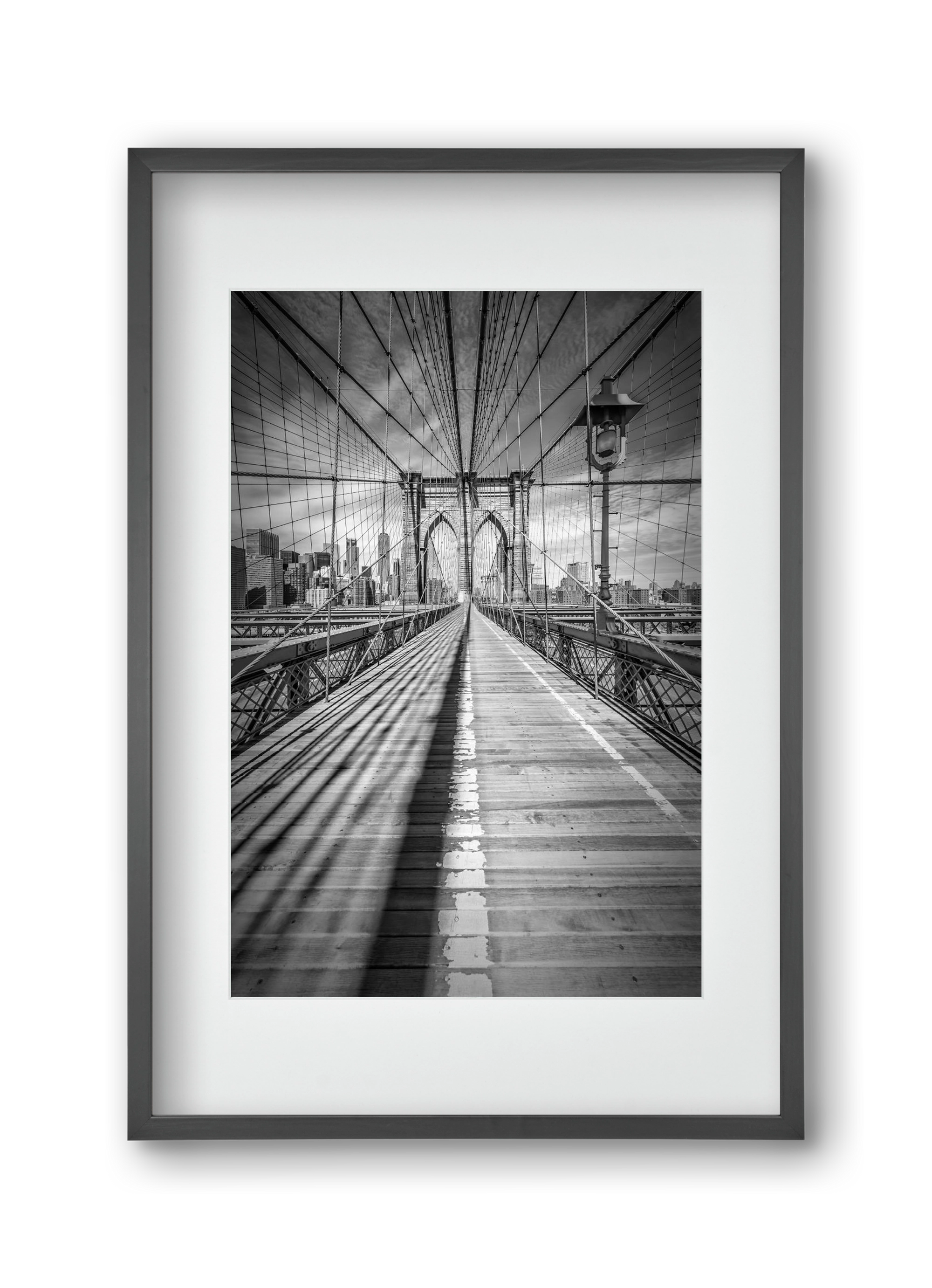 NEW YORK CITY Brooklyn Bridge, 30x45 cm (20x30 cm), Fekete keret, paszpartuval
