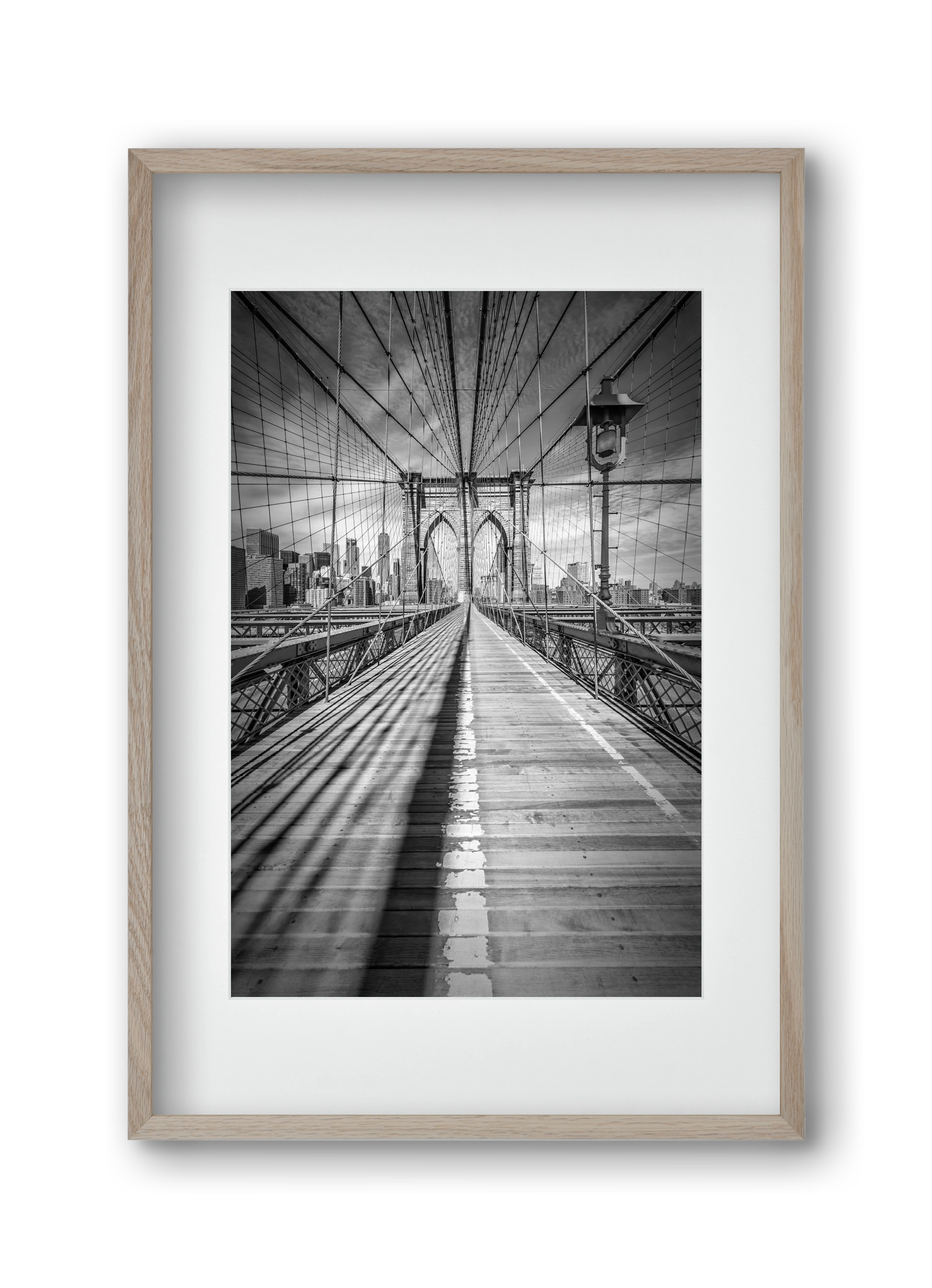 NEW YORK CITY Brooklyn Bridge, 30x45 cm (20x30 cm), Tölgy keret, paszpartuval