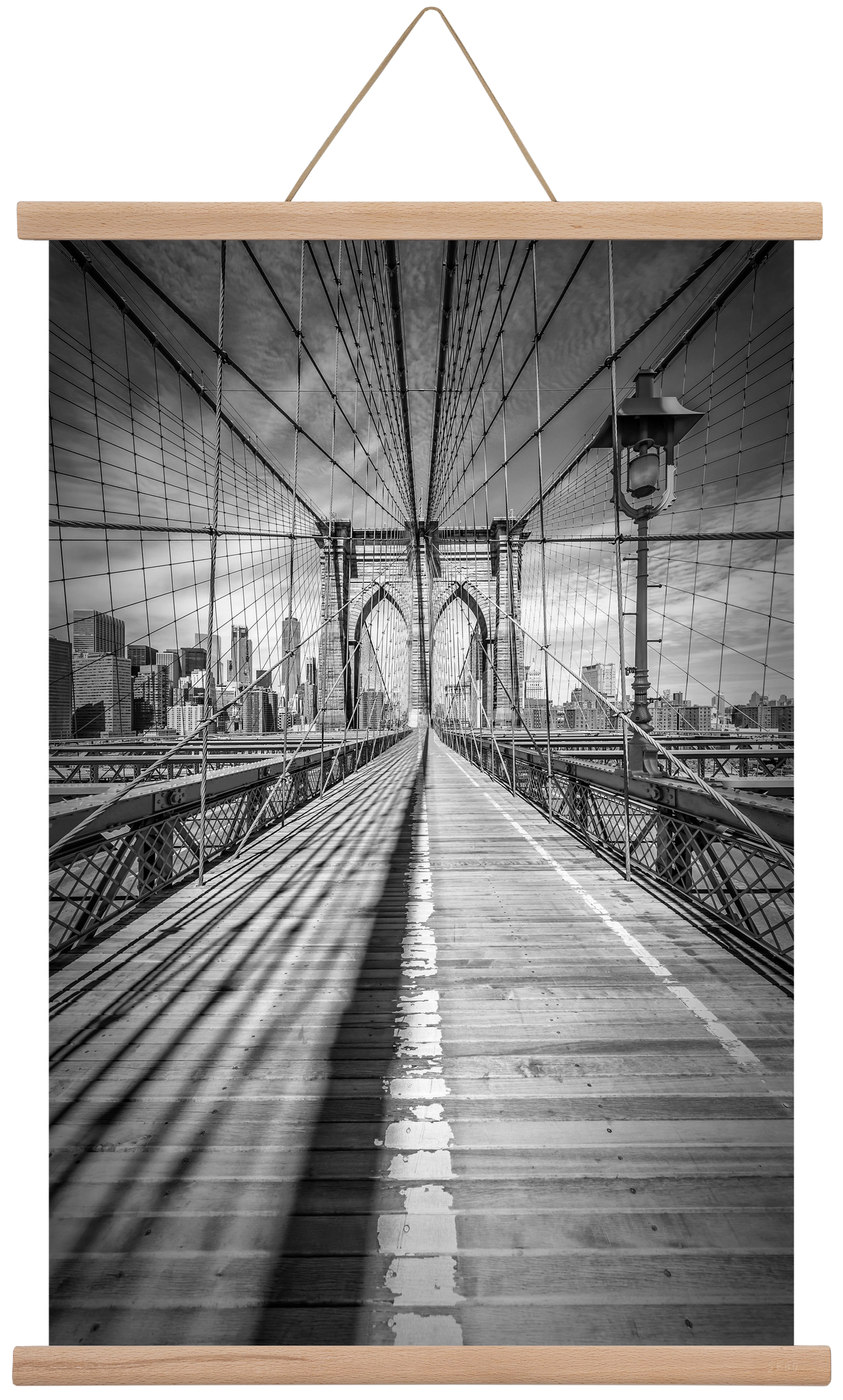 NEW YORK CITY Brooklyn Bridge, 40x60 cm (40x60 cm), Tölgy akasztó