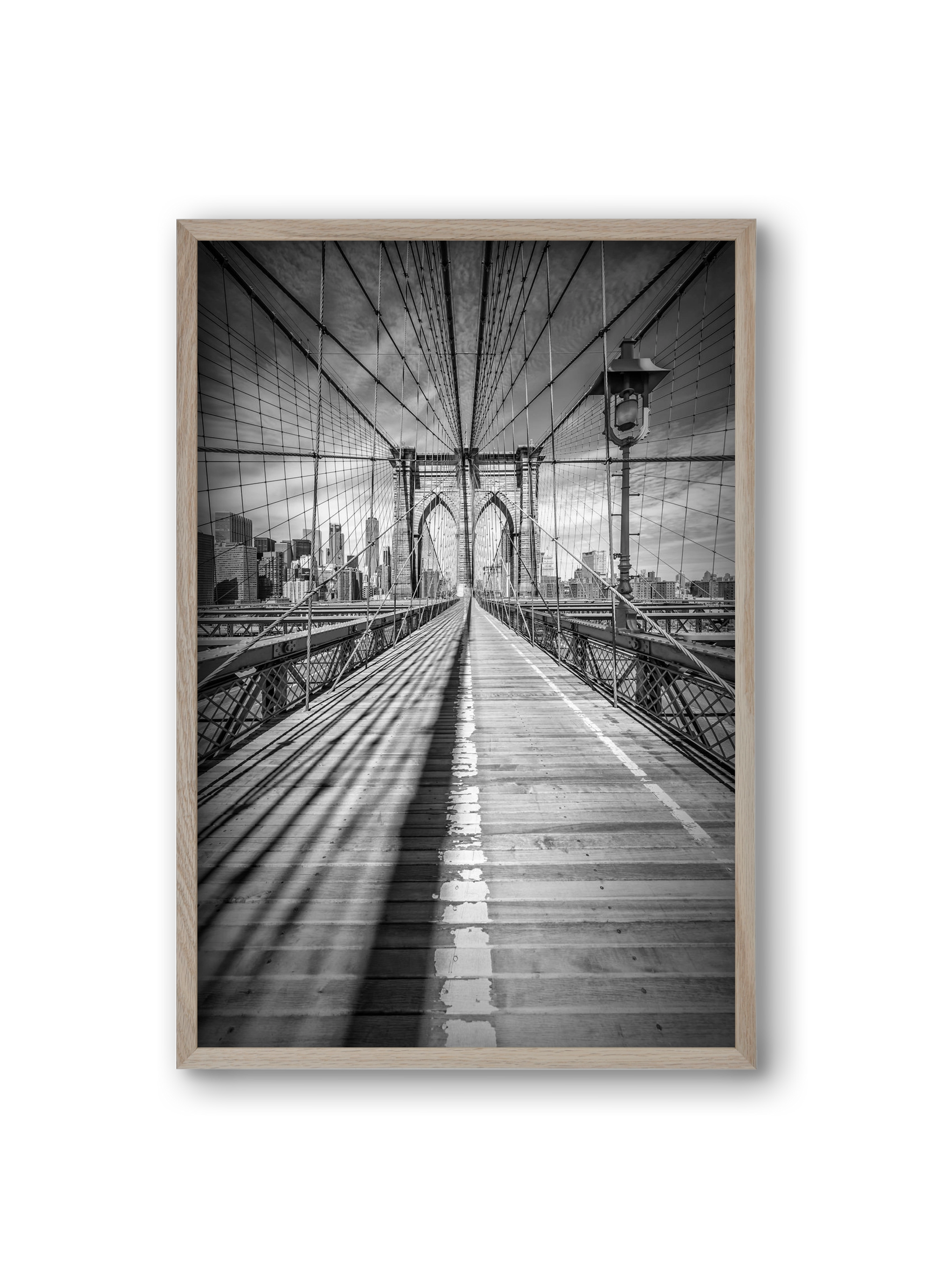 NEW YORK CITY Brooklyn Bridge, 20x30 cm (20x30 cm), Tölgy keret