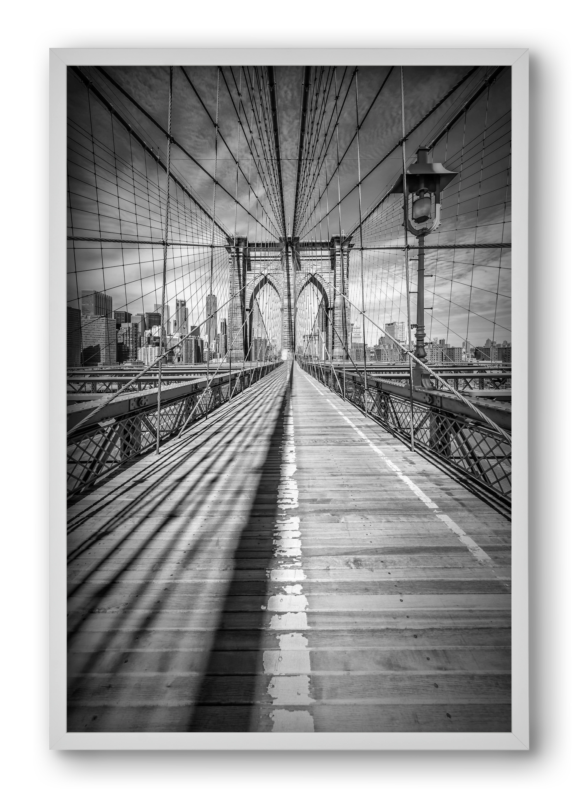 NEW YORK CITY Brooklyn Bridge, 40x60 cm (40x60 cm), Fehér keret