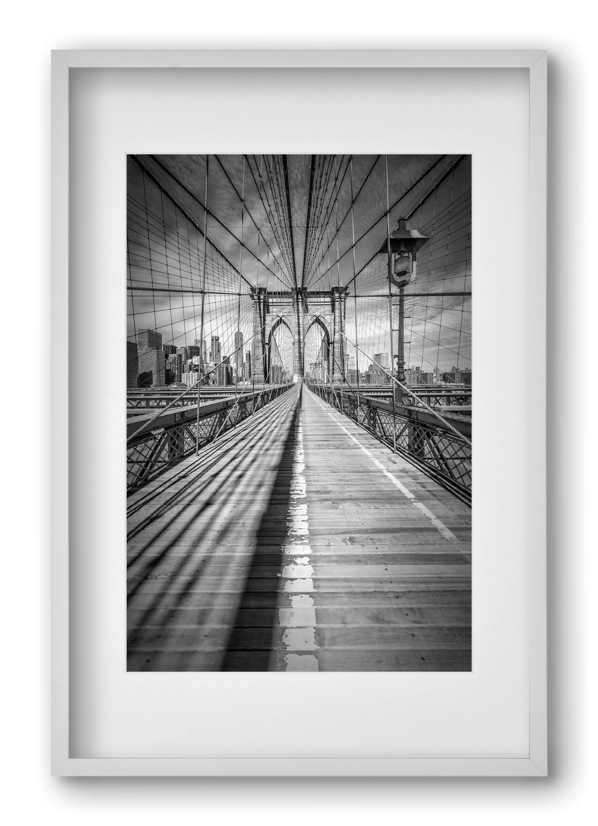 NEW YORK CITY Brooklyn Bridge, 40x60 cm (30x45 cm), Fehér keret, paszpartuval