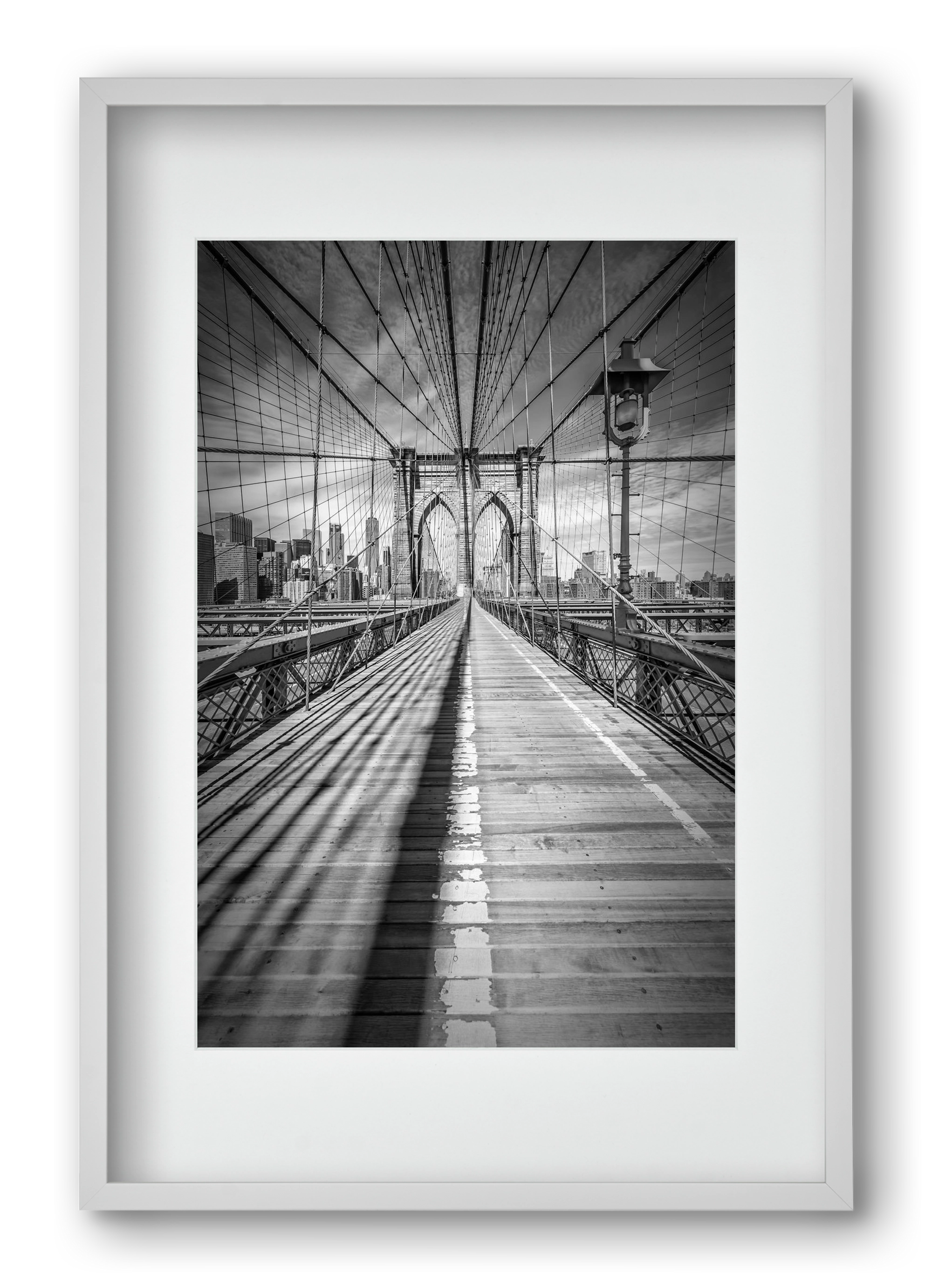 NEW YORK CITY Brooklyn Bridge, 40x60 cm (30x45 cm), Fehér keret, paszpartuval