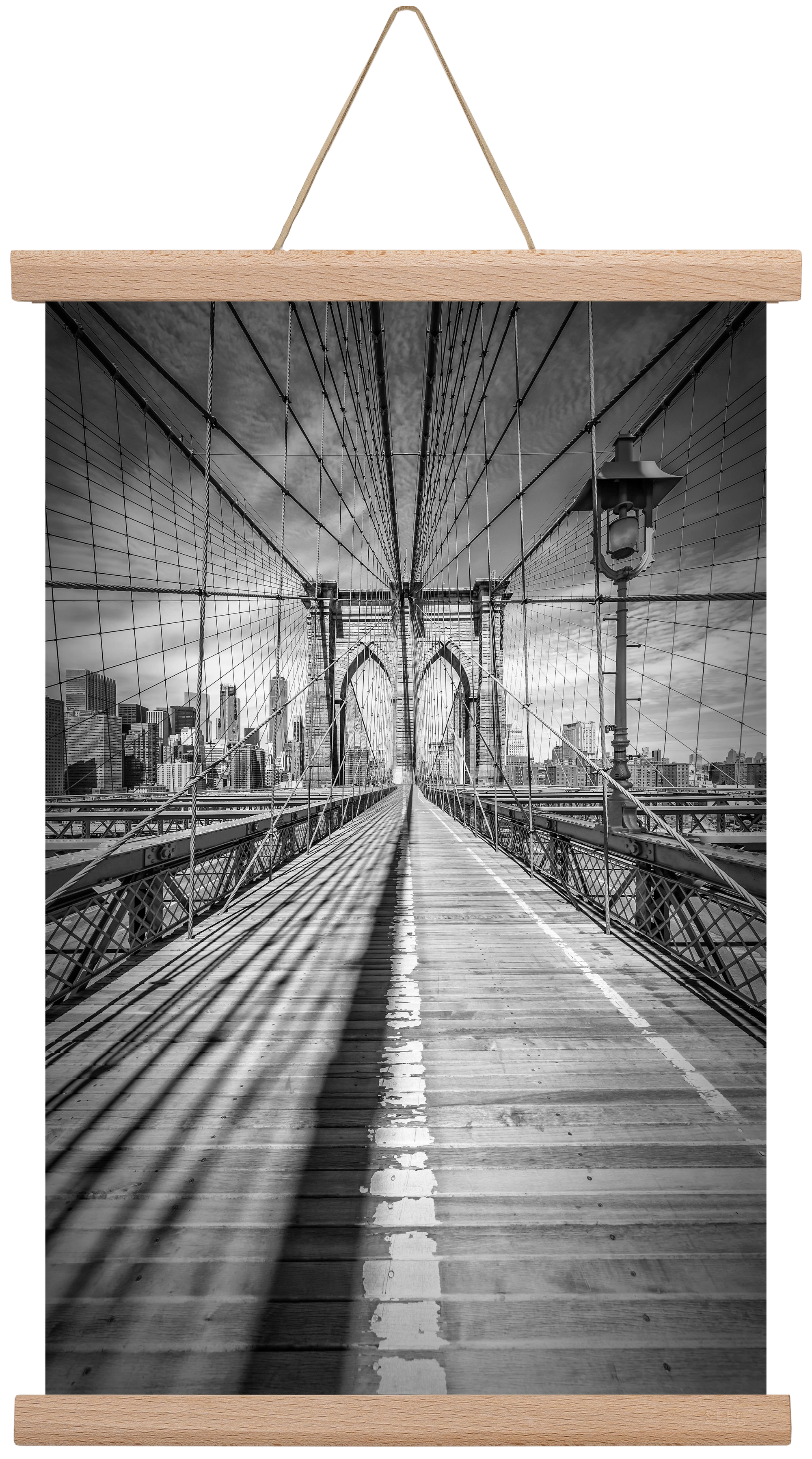 NEW YORK CITY Brooklyn Bridge, 30x45 cm (30x45 cm), Tölgy akasztó