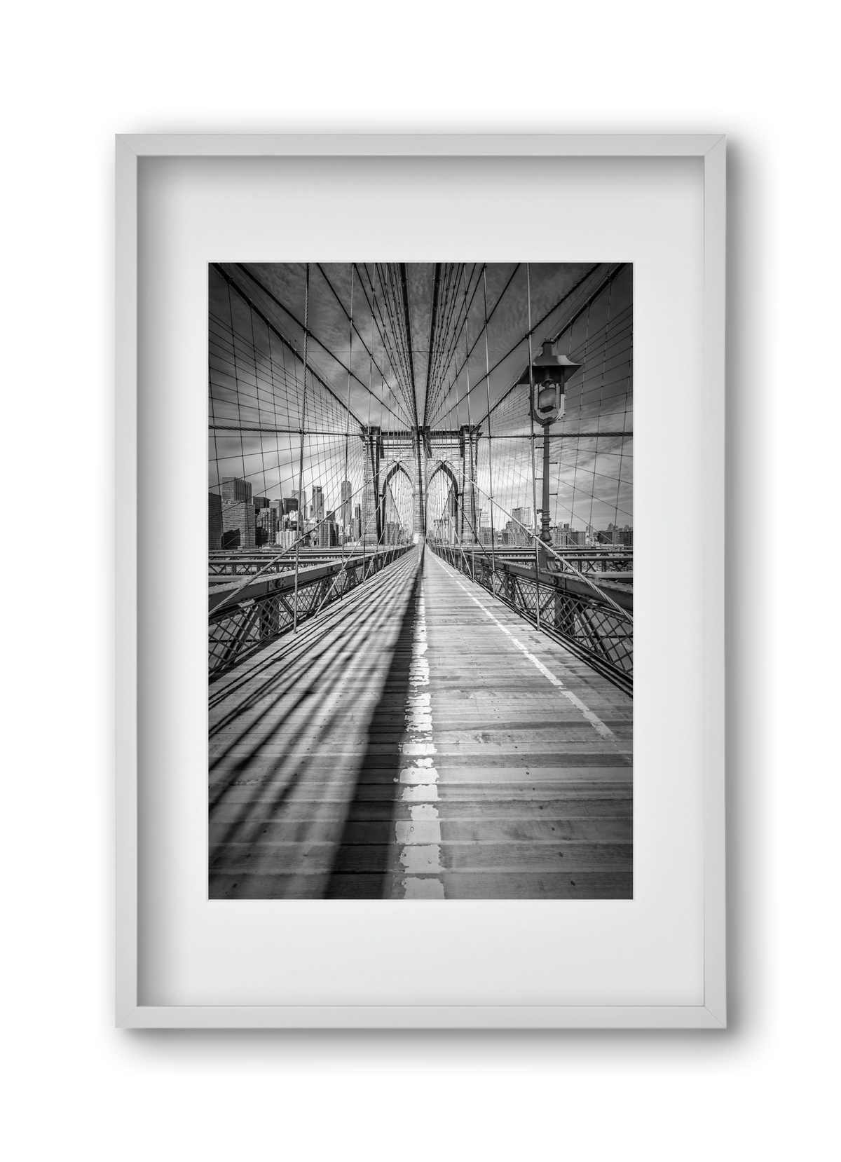 NEW YORK CITY Brooklyn Bridge, 30x45 cm (20x30 cm), Fehér keret, paszpartuval