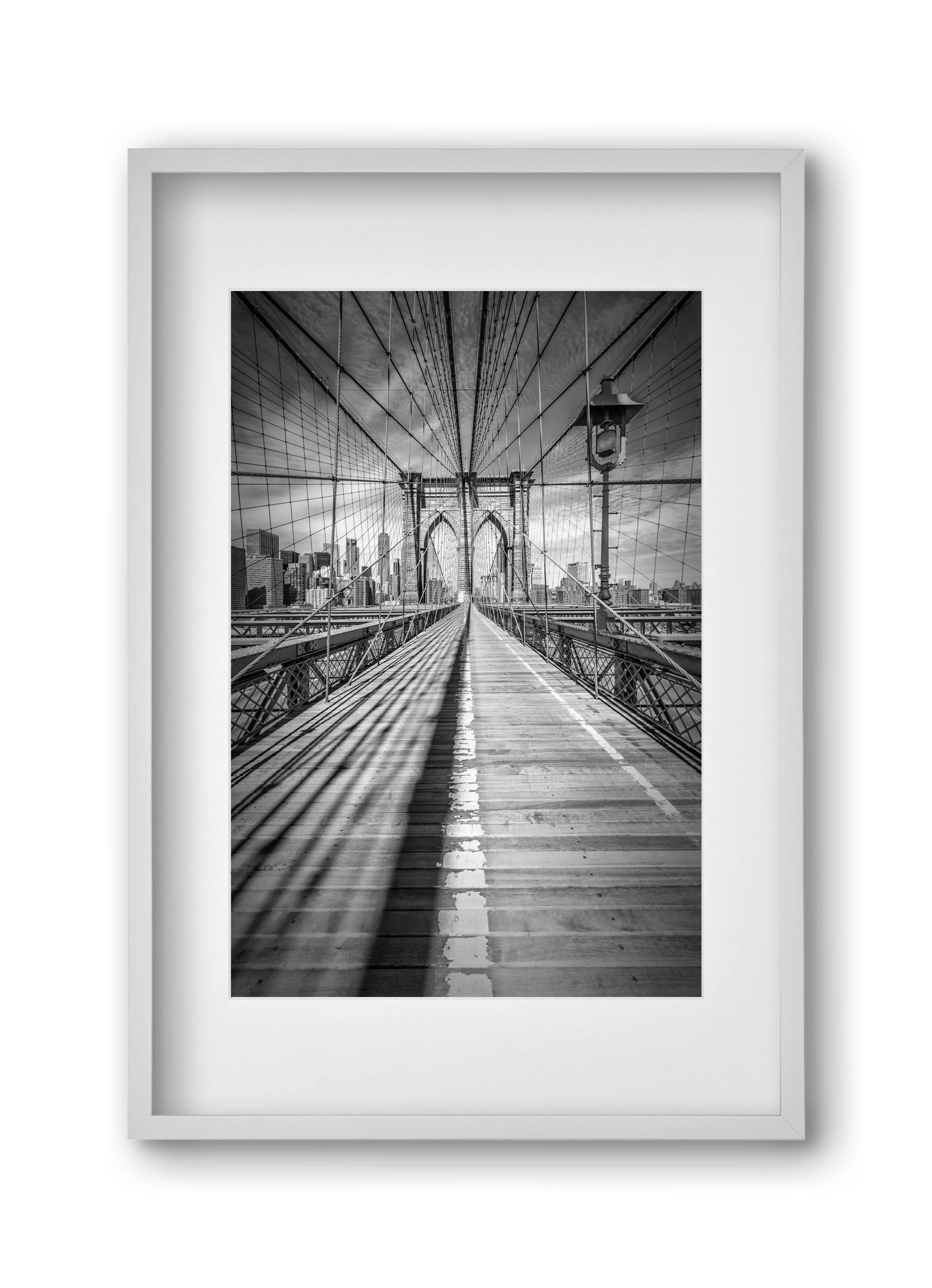 NEW YORK CITY Brooklyn Bridge, 30x45 cm (20x30 cm), Fehér keret, paszpartuval