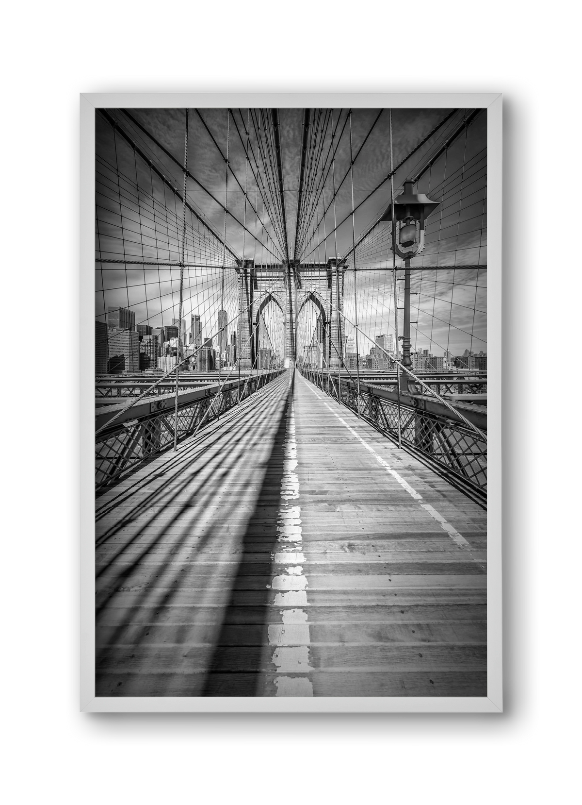 NEW YORK CITY Brooklyn Bridge, 30x45 cm (30x45 cm), Fehér keret