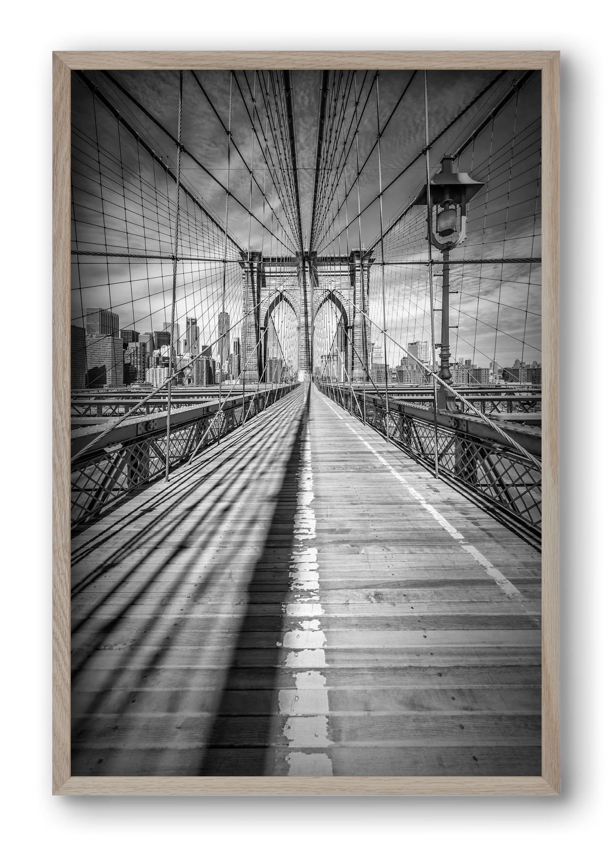 NEW YORK CITY Brooklyn Bridge, 40x60 cm (40x60 cm), Tölgy keret