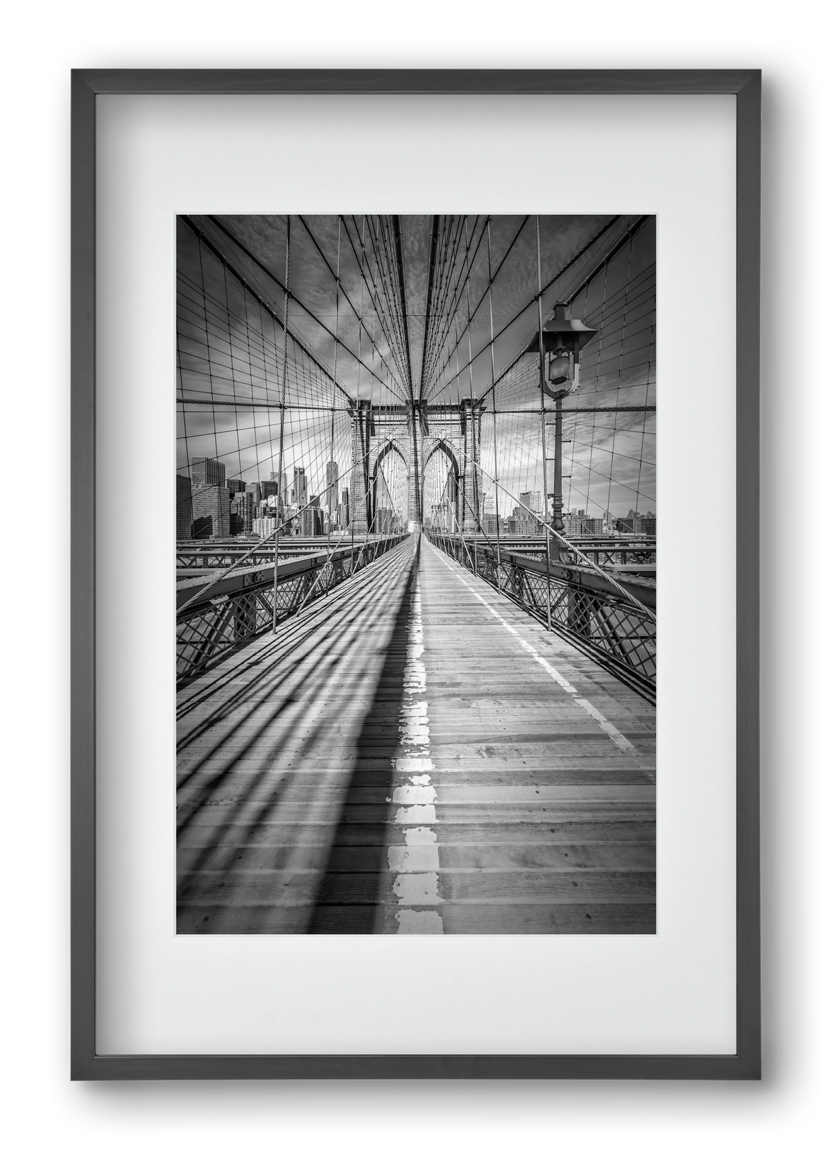 NEW YORK CITY Brooklyn Bridge, 40x60 cm (30x45 cm), Fekete keret, paszpartuval