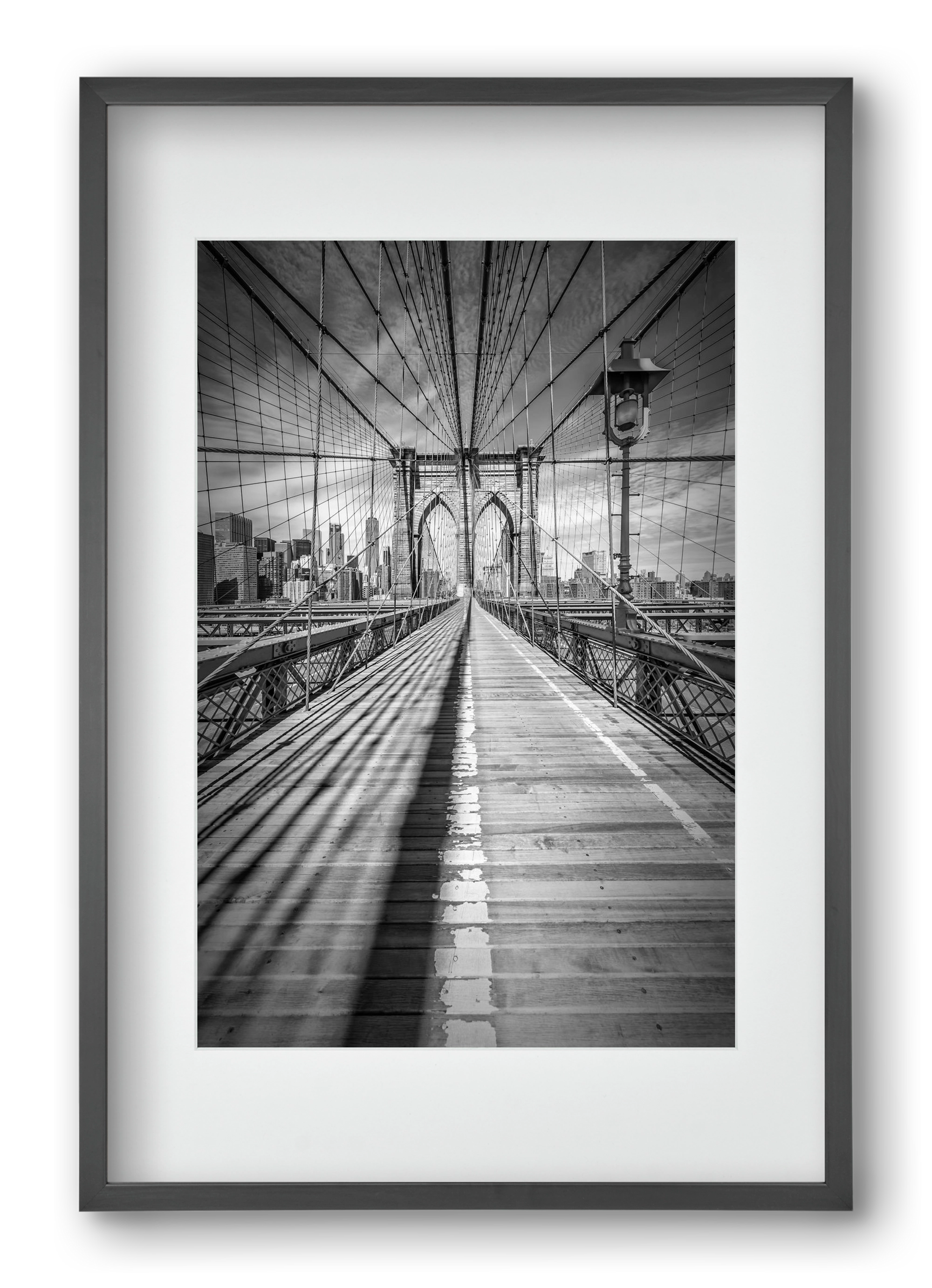 NEW YORK CITY Brooklyn Bridge, 40x60 cm (30x45 cm), Fekete keret, paszpartuval