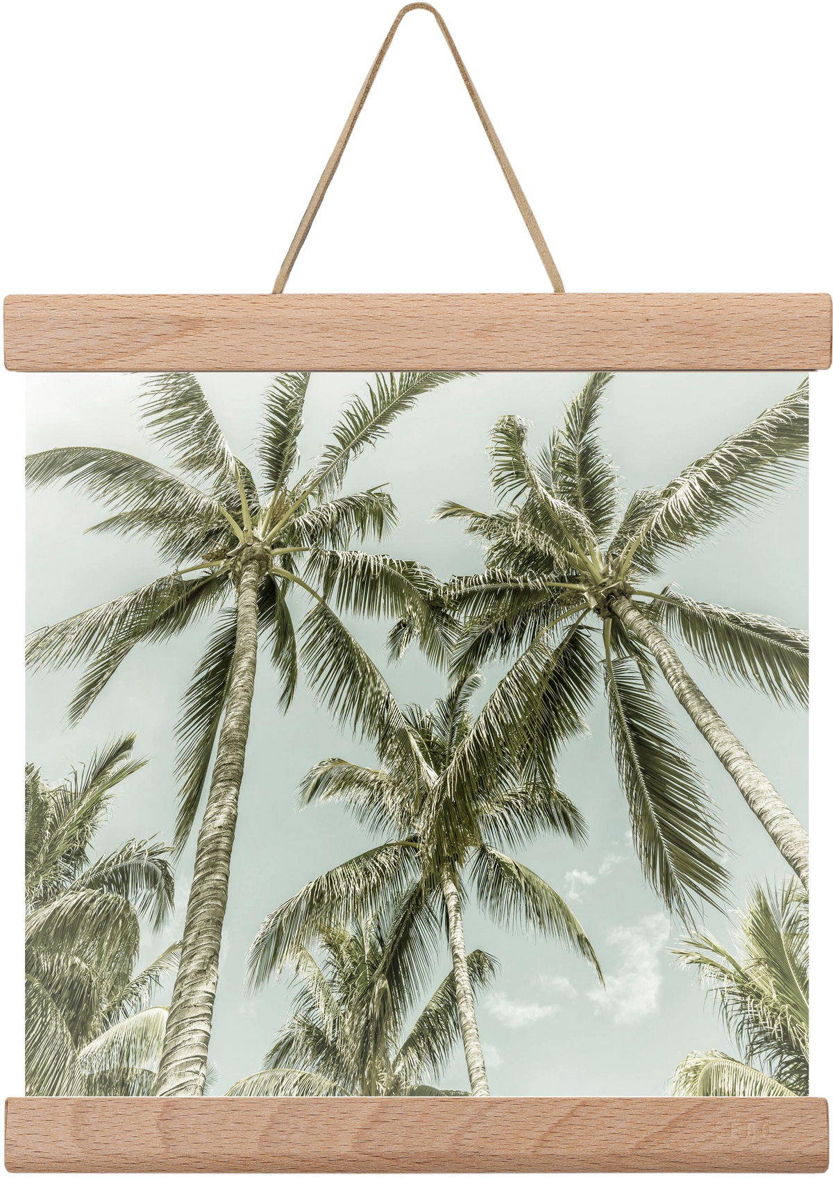 Lovely Palm Trees | Vintage, 20x20 cm (20x20 cm), Tölgy akasztó