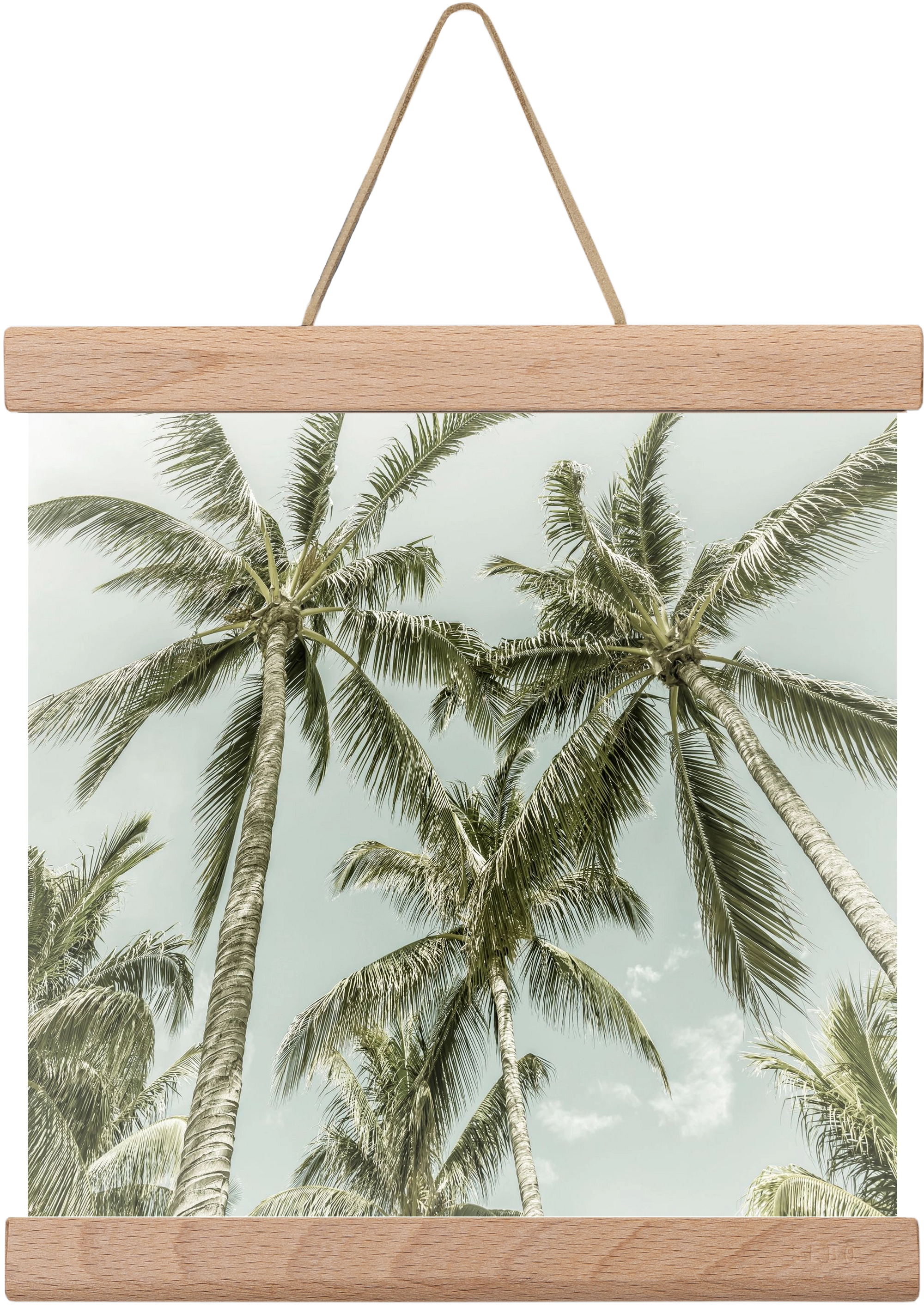Lovely Palm Trees | Vintage, 20x20 cm (20x20 cm), Tölgy akasztó