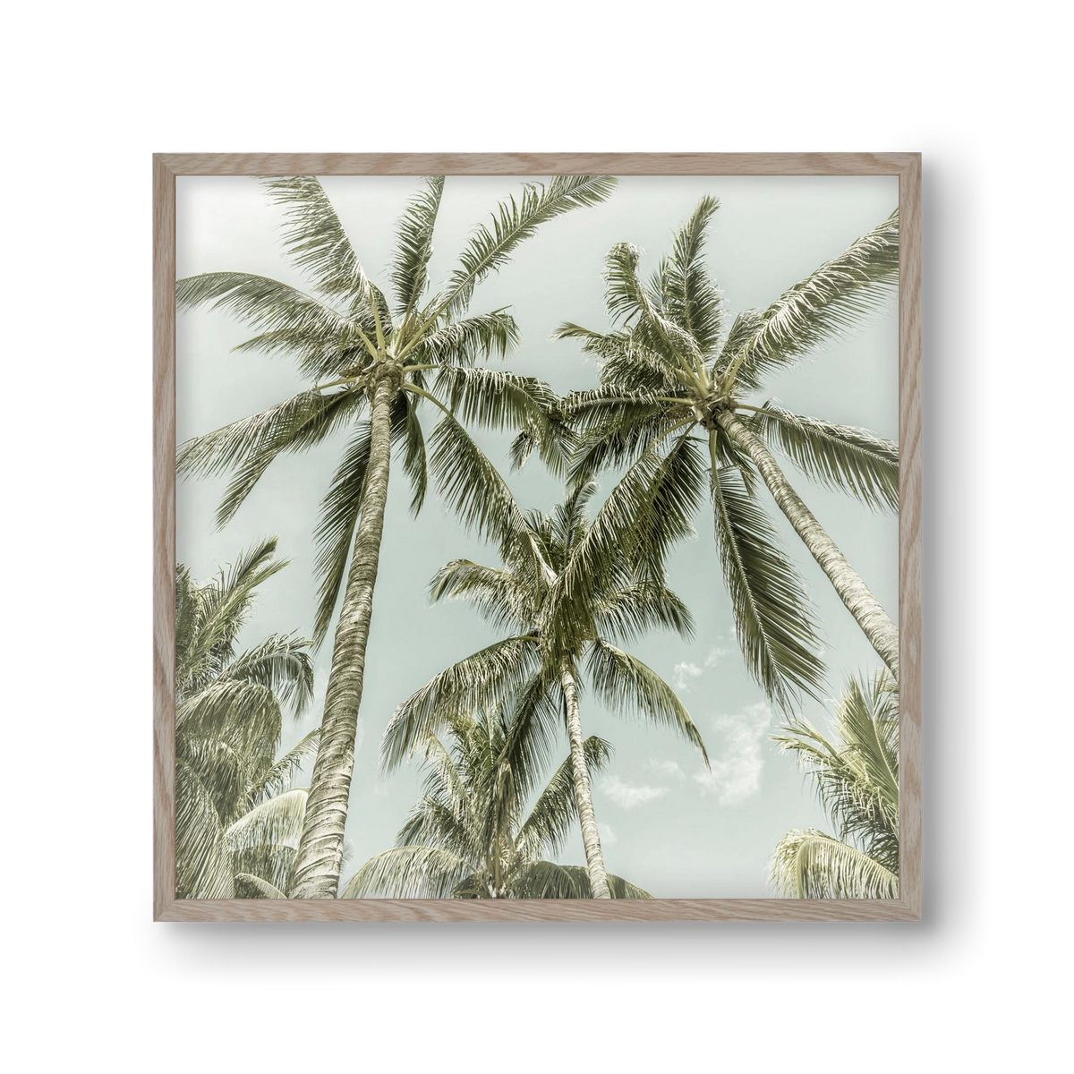 Lovely Palm Trees | Vintage, 30x30 cm (30x30 cm), Tölgy keret