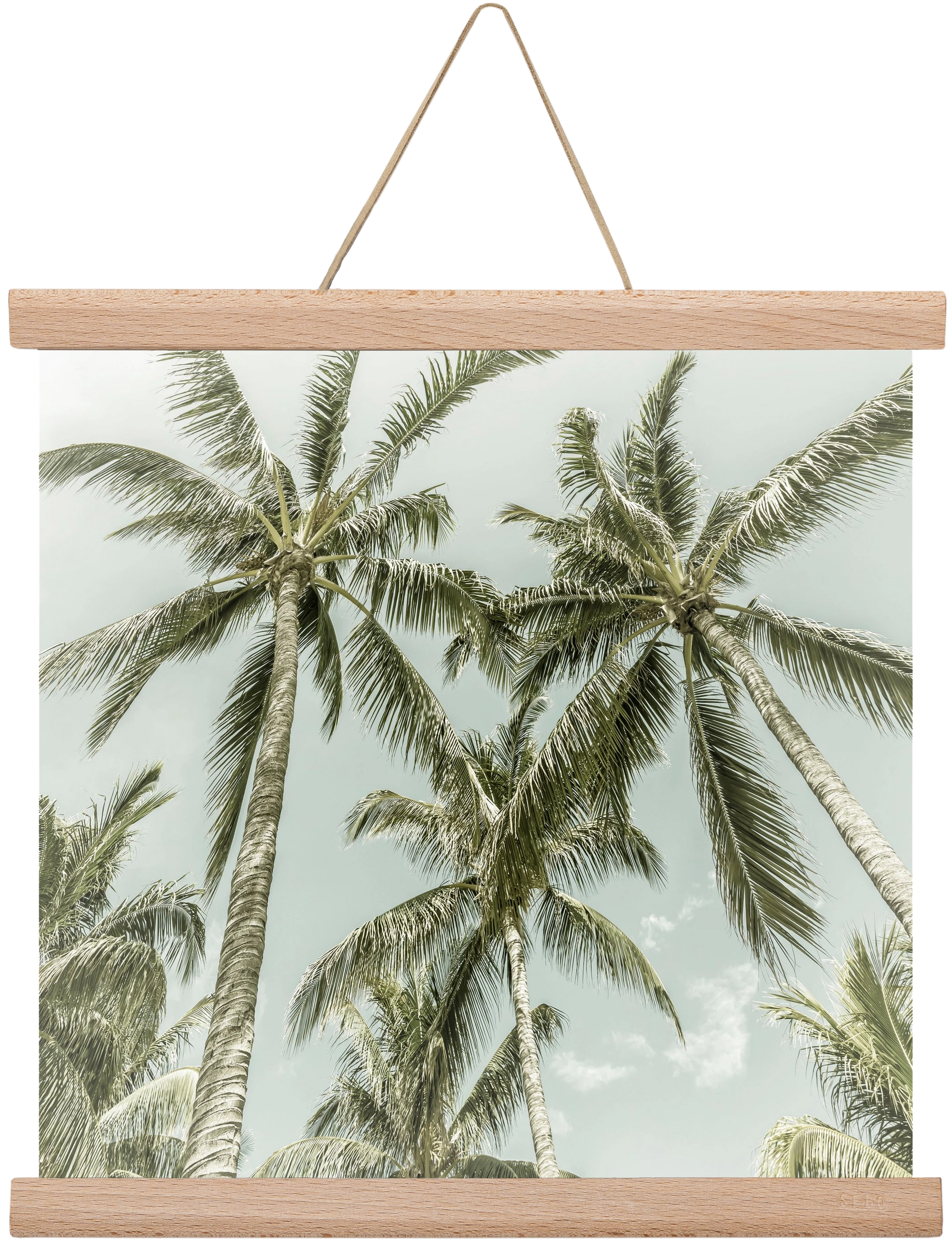 Lovely Palm Trees | Vintage, 30x30 cm (30x30 cm), Tölgy akasztó