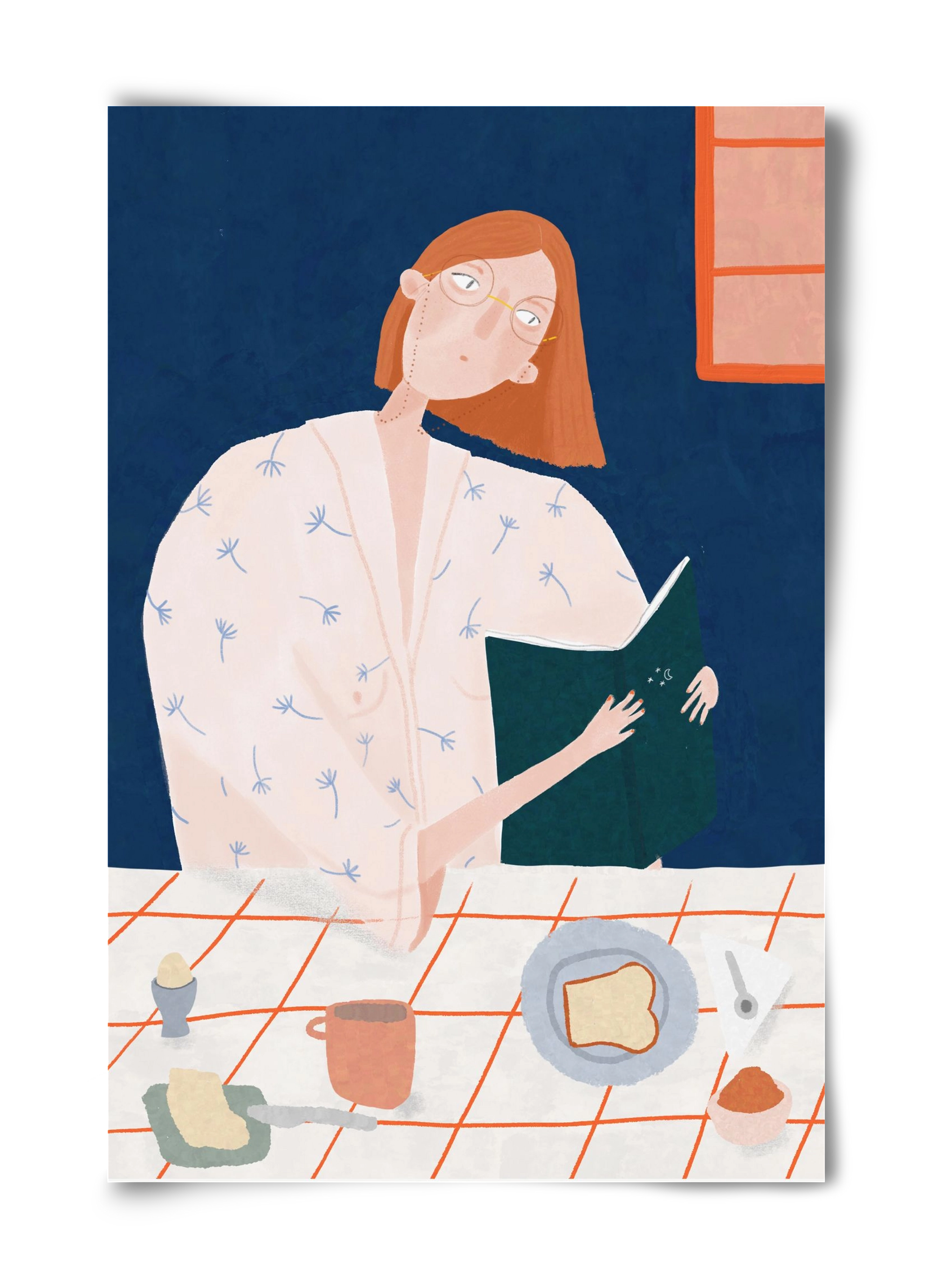 Olvasó lány, 40x60 cm, Keret nélkül