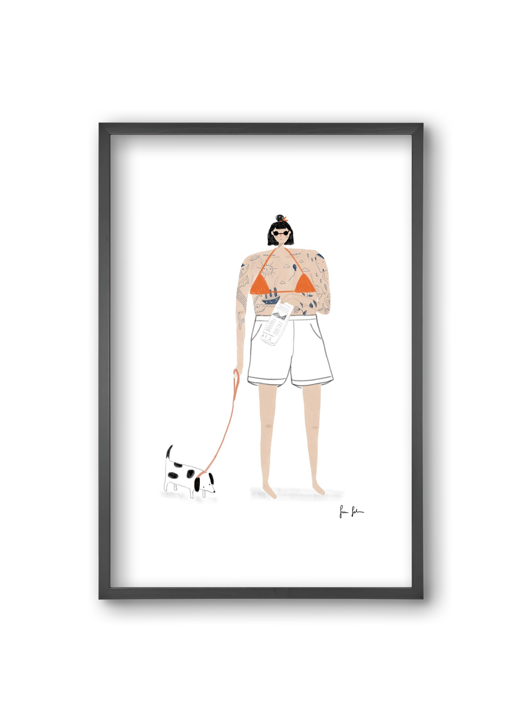 Zoé és Menyét úr, 20x30 cm (20x30 cm), Fekete keret