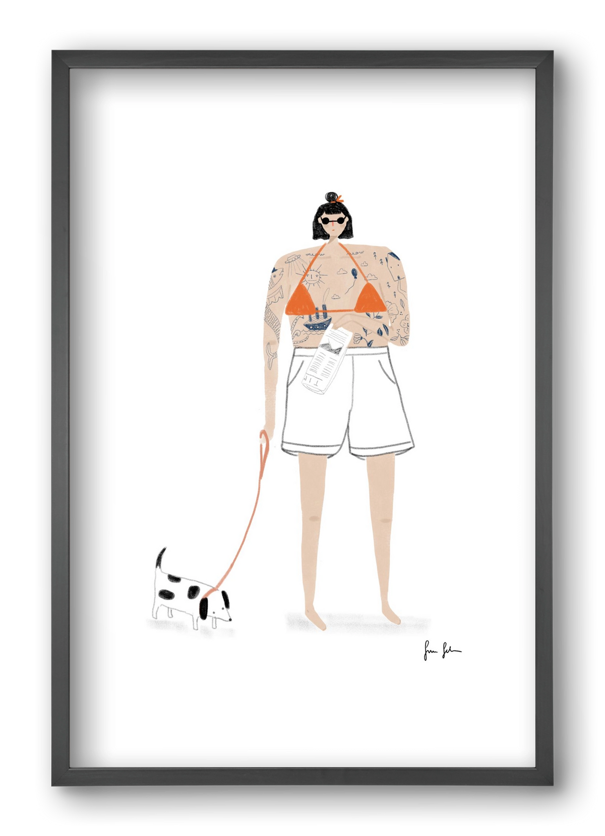 Zoé és Menyét úr, 40x60 cm (40x60 cm), Fekete keret