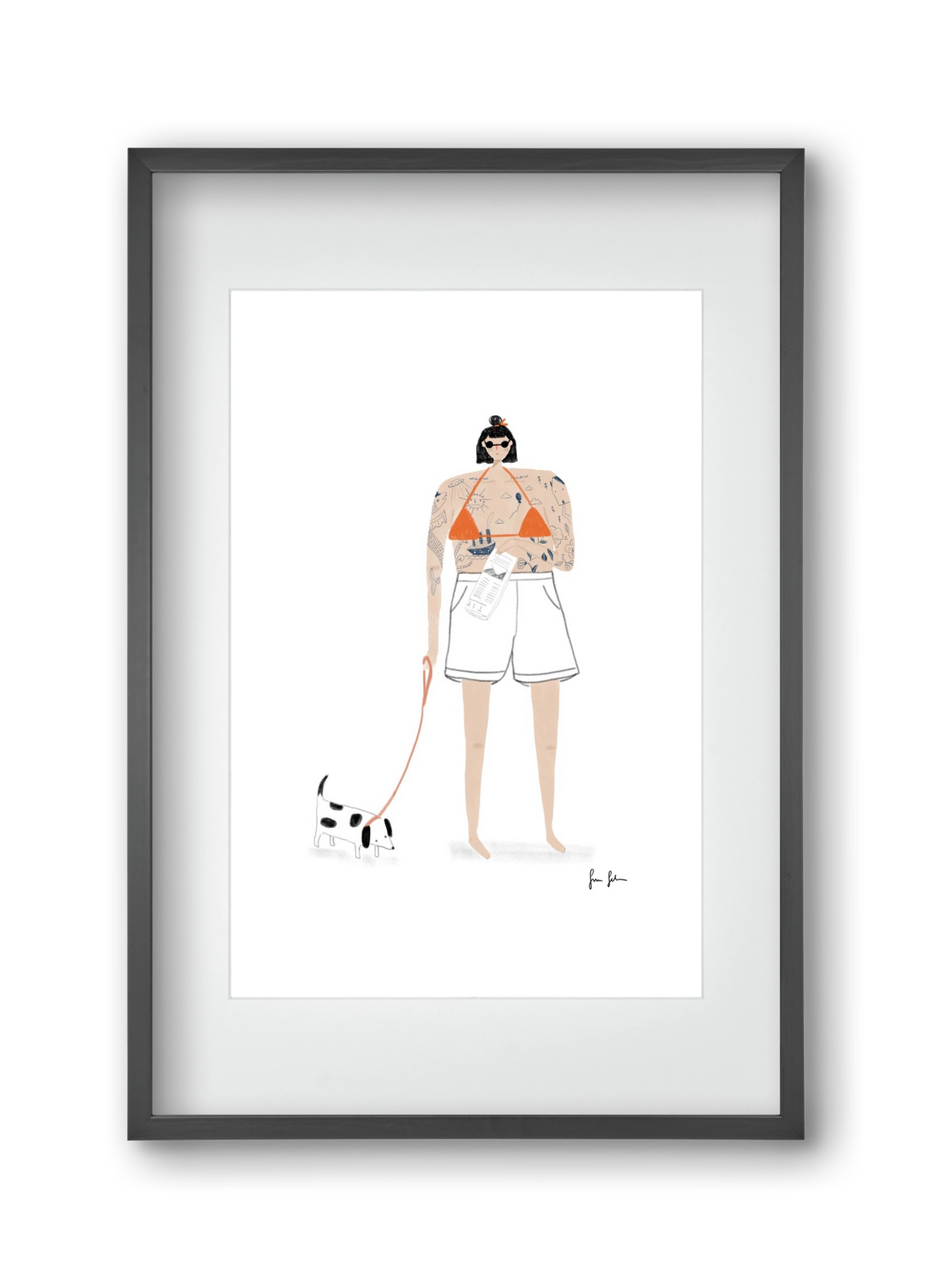 Zoé és Menyét úr, 30x45 cm (20x30 cm), Fekete keret, paszpartuval