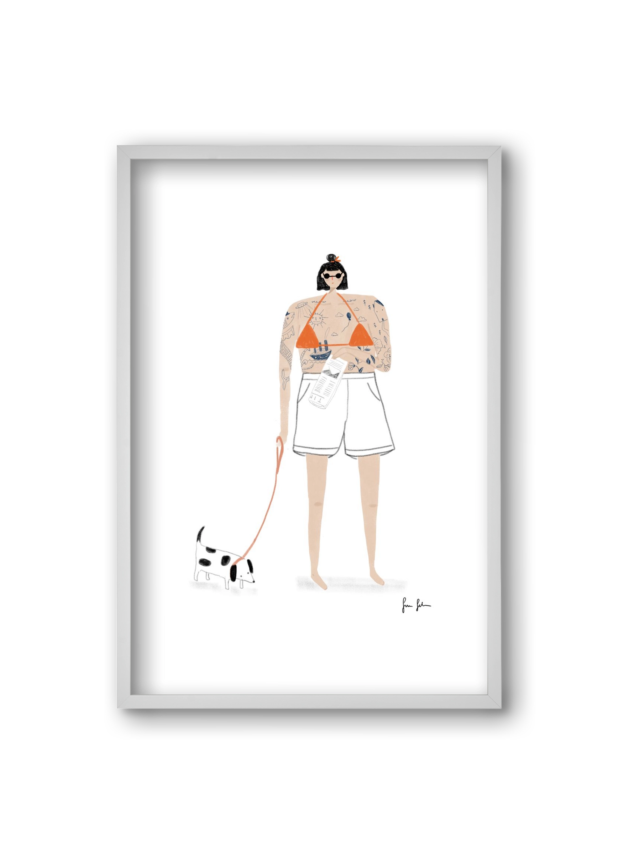 Zoé és Menyét úr, 20x30 cm (20x30 cm), Fehér keret