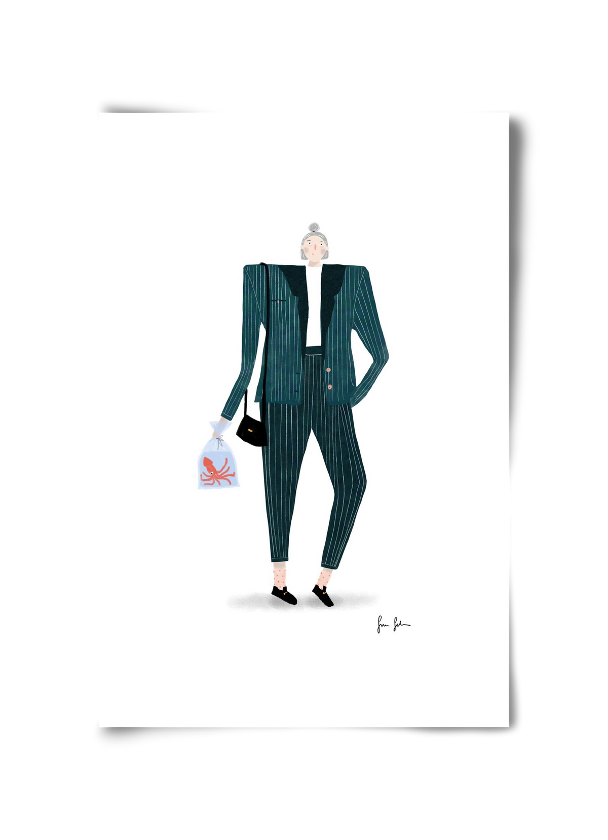 Mona és a polip, 30x45 cm, Keret nélkül