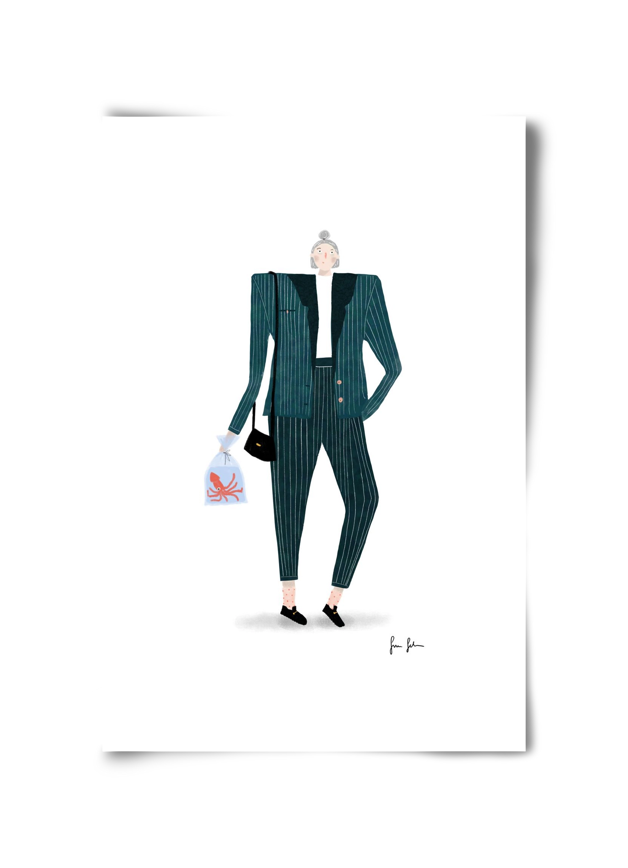 Mona és a polip, 30x45 cm, Keret nélkül