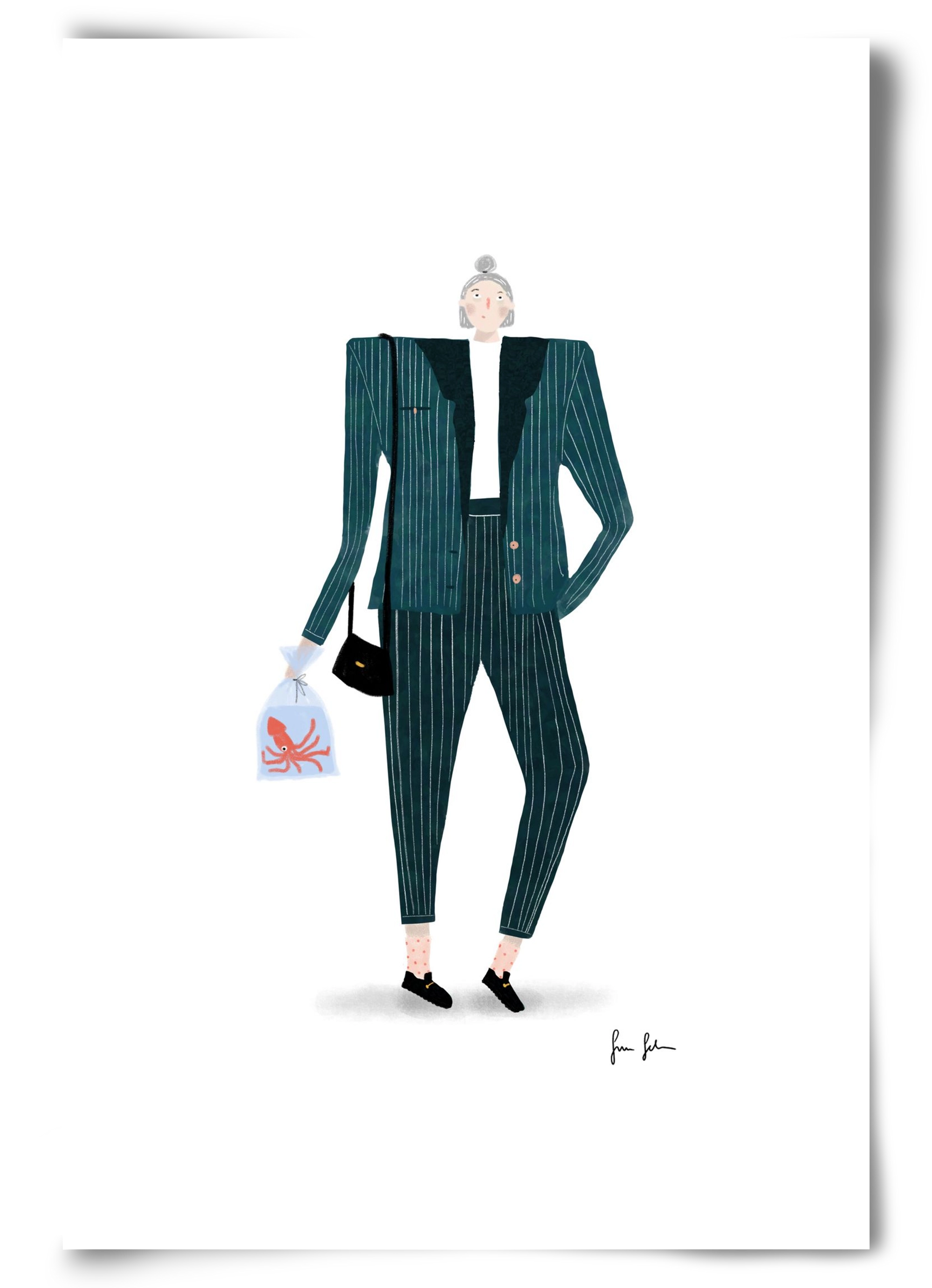 Mona és a polip, 60x90 cm, Keret nélkül