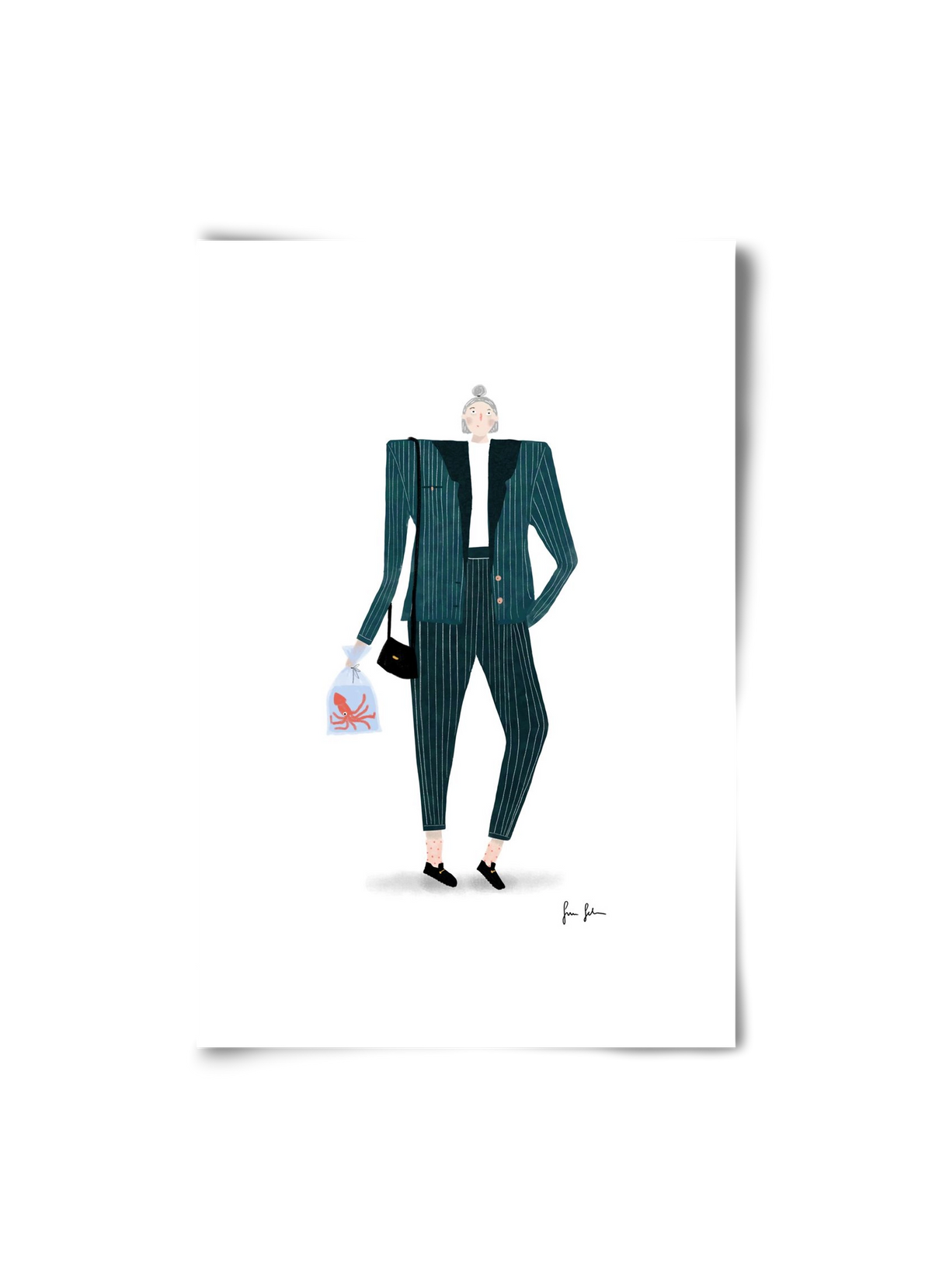 Mona és a polip, 20x30 cm, Keret nélkül