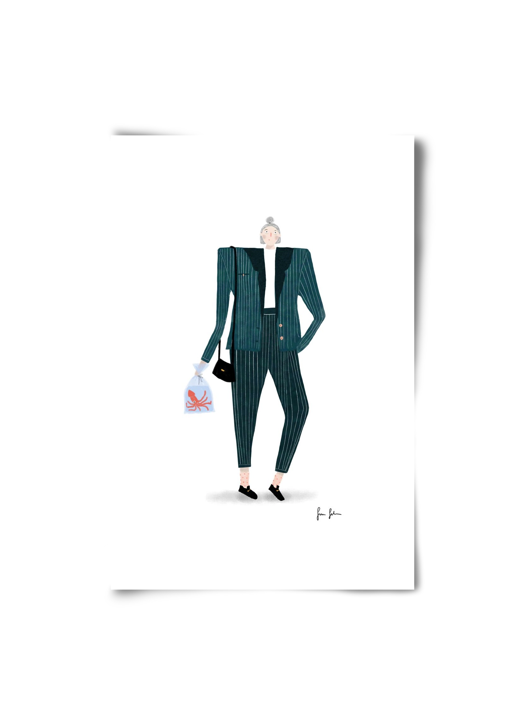 Mona és a polip, 20x30 cm, Keret nélkül