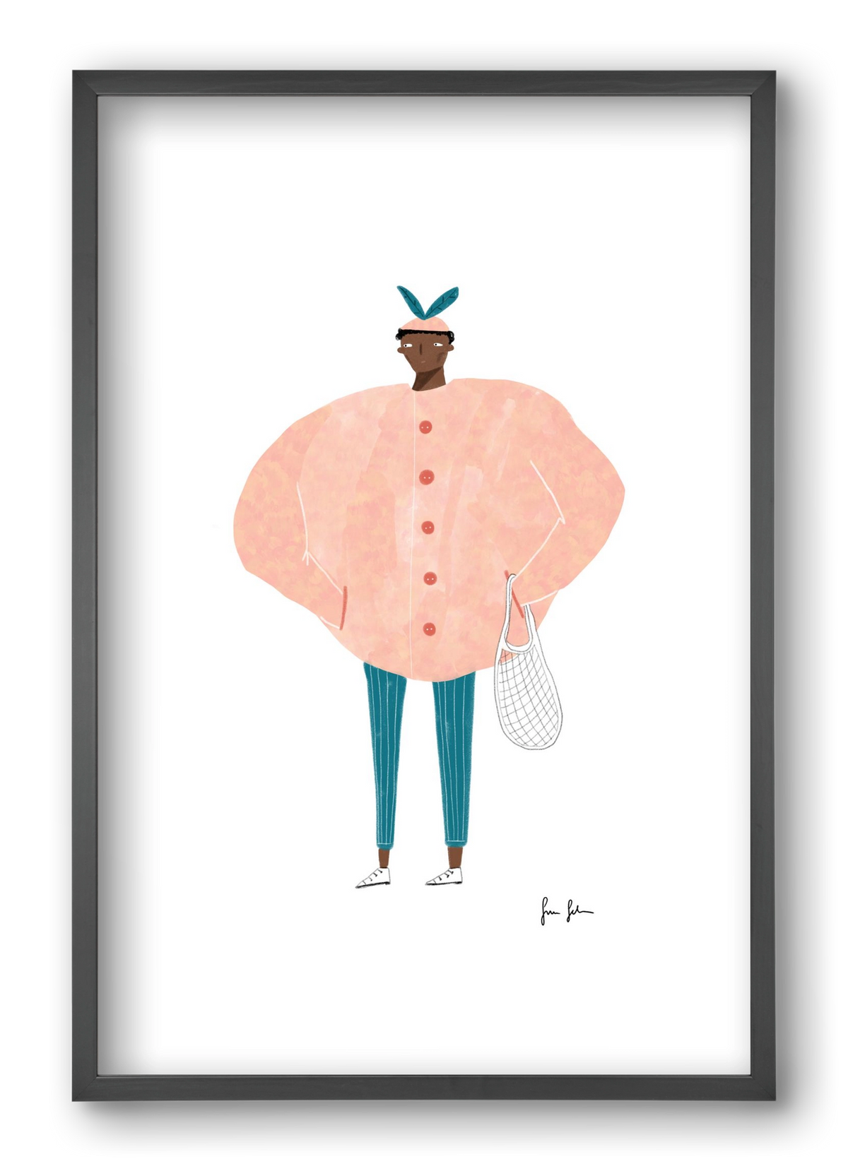 Boris bevásárolni megy, 40x60 cm (40x60 cm), Fekete keret