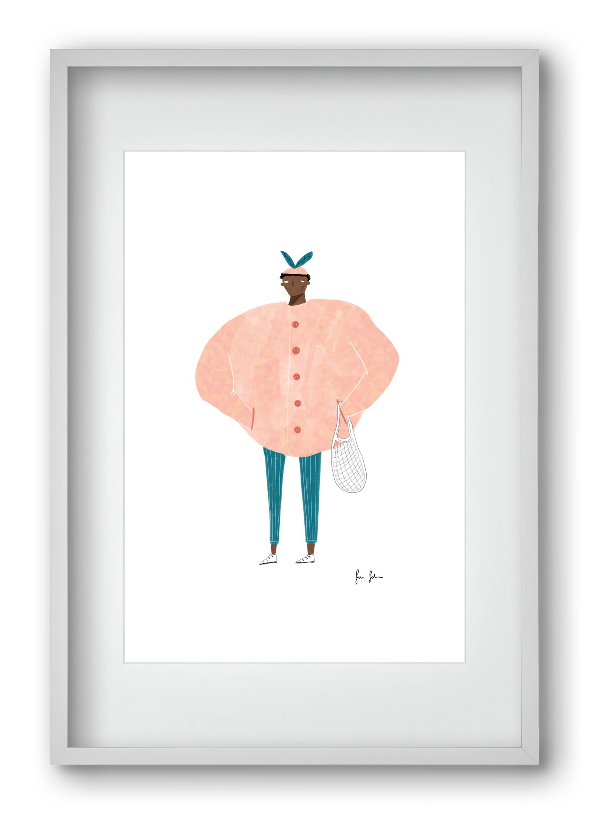 Boris bevásárolni megy, 40x60 cm (30x45 cm), Fehér keret, paszpartuval