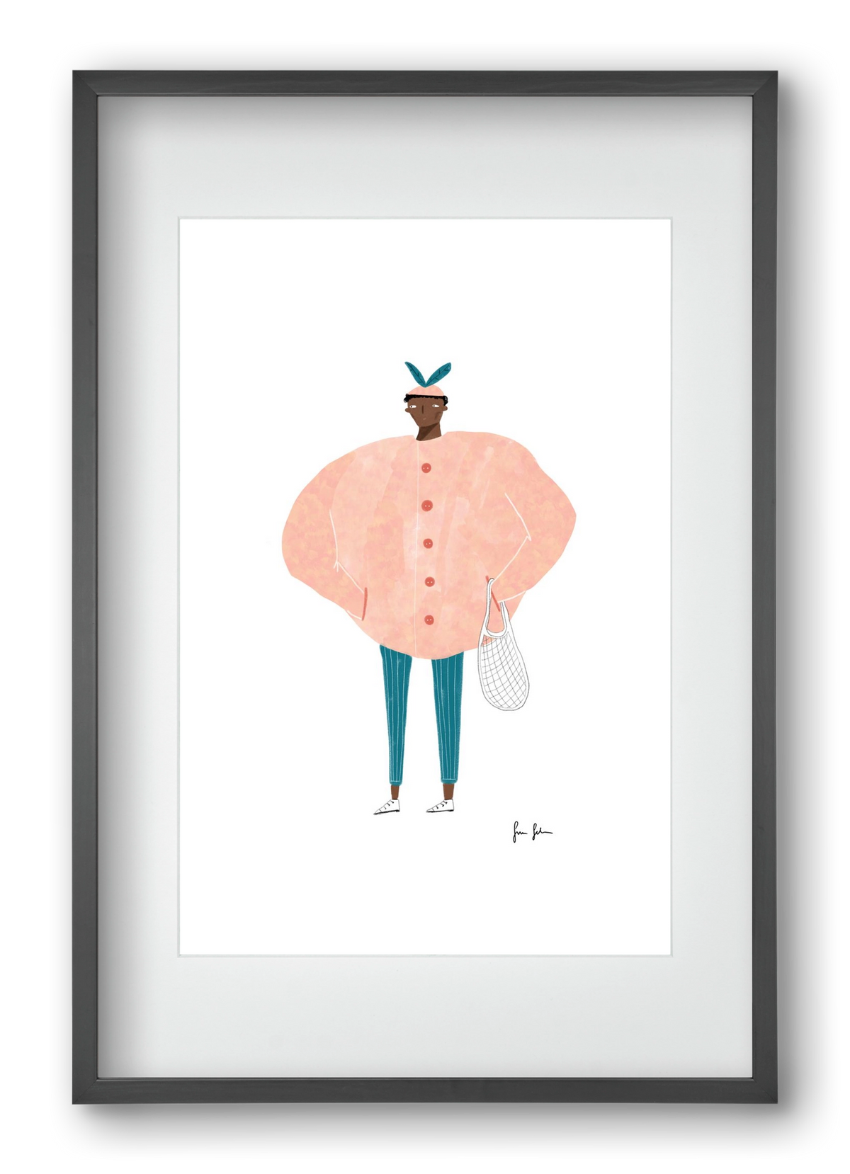 Boris bevásárolni megy, 40x60 cm (30x45 cm), Fekete keret, paszpartuval