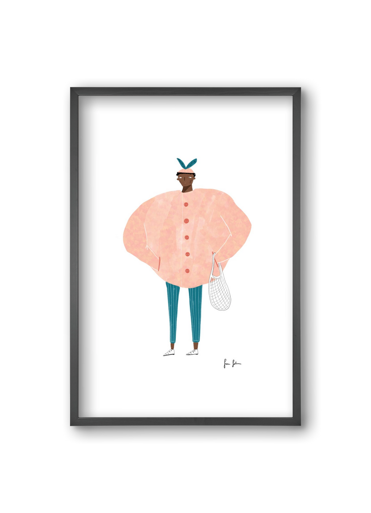 Boris bevásárolni megy, 20x30 cm (20x30 cm), Fekete keret