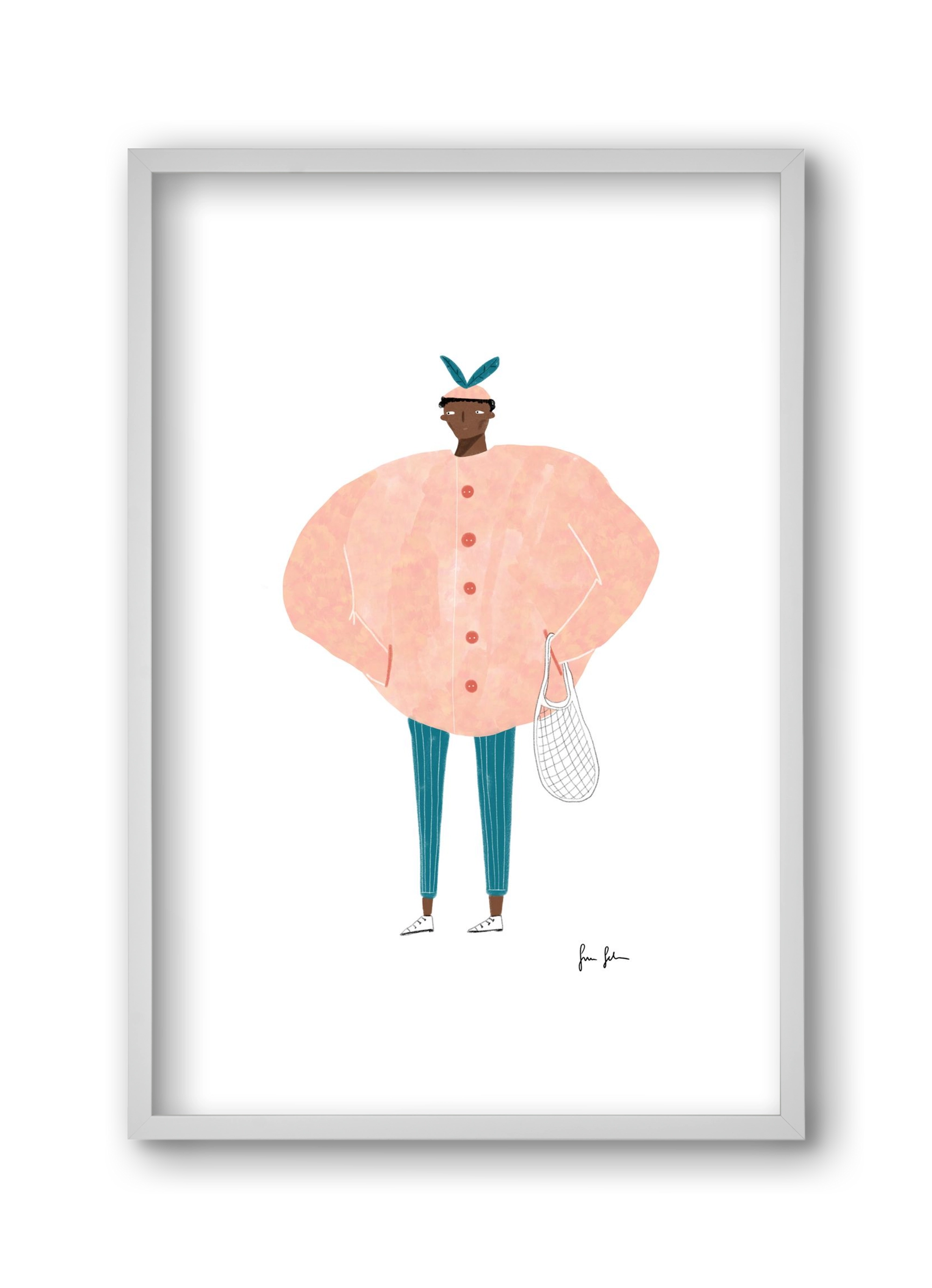 Boris bevásárolni megy, 30x45 cm (30x45 cm), Fehér keret