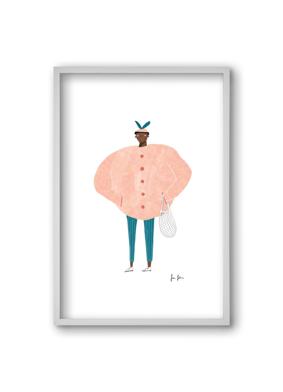 Boris bevásárolni megy, 20x30 cm (20x30 cm), Fehér keret