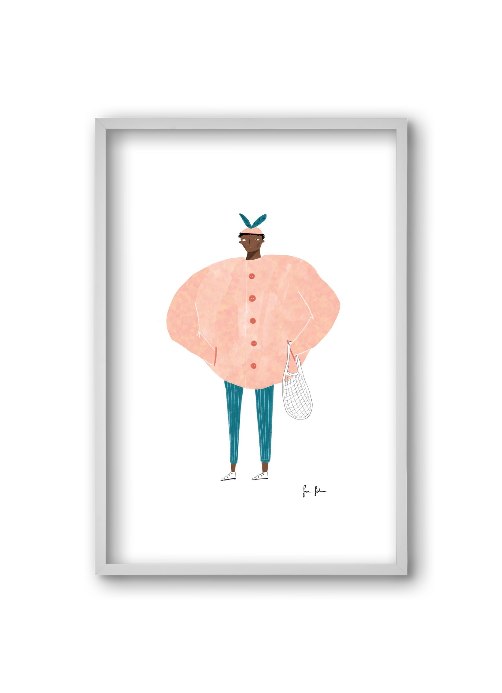 Boris bevásárolni megy, 20x30 cm (20x30 cm), Fehér keret