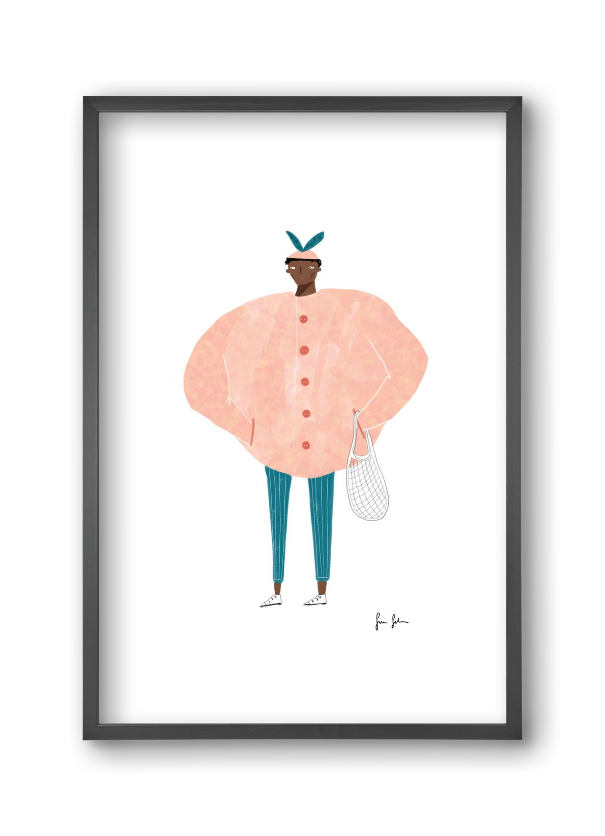 Boris bevásárolni megy, 30x45 cm (30x45 cm), Fekete keret