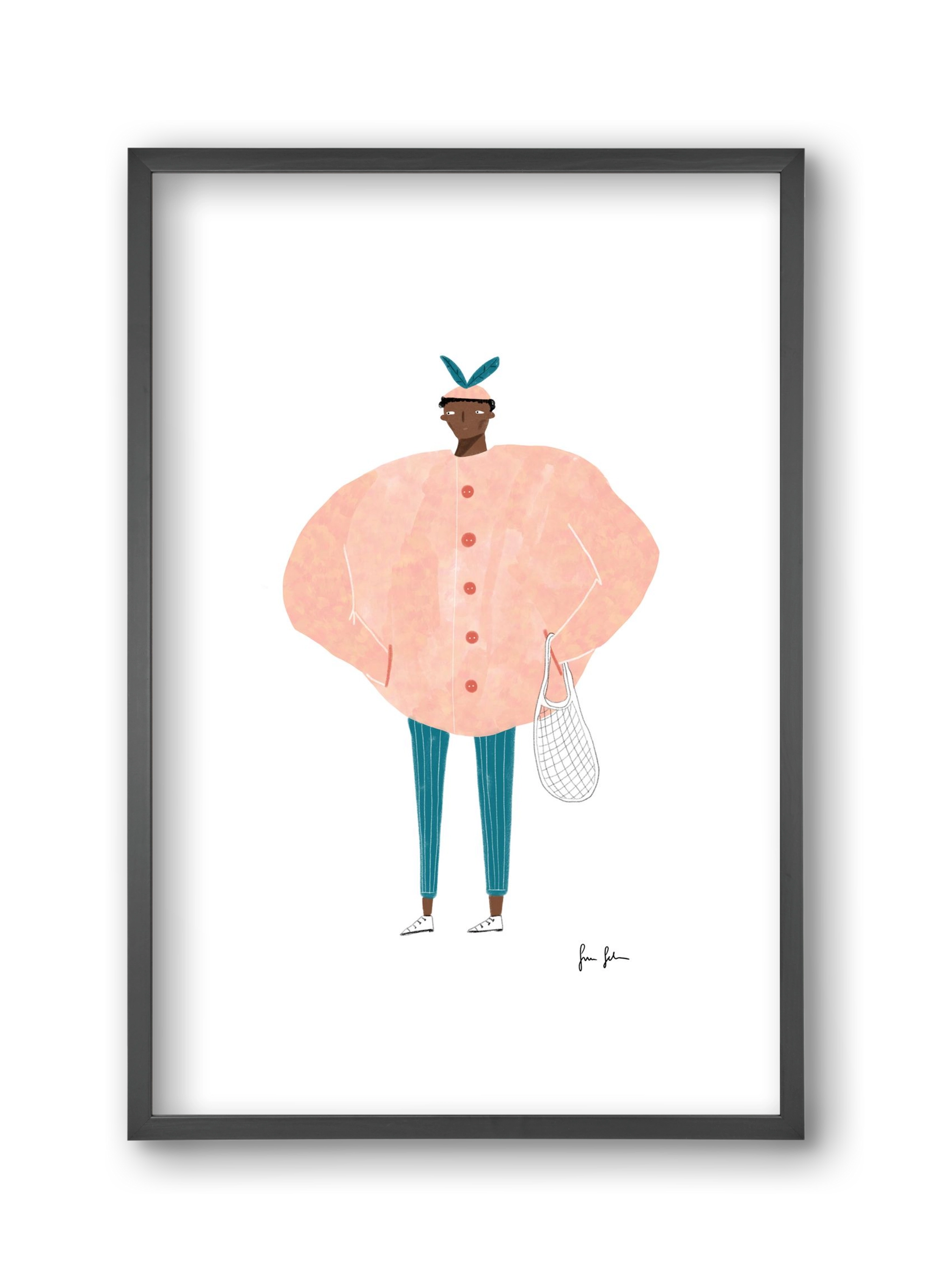 Boris bevásárolni megy, 30x45 cm (30x45 cm), Fekete keret