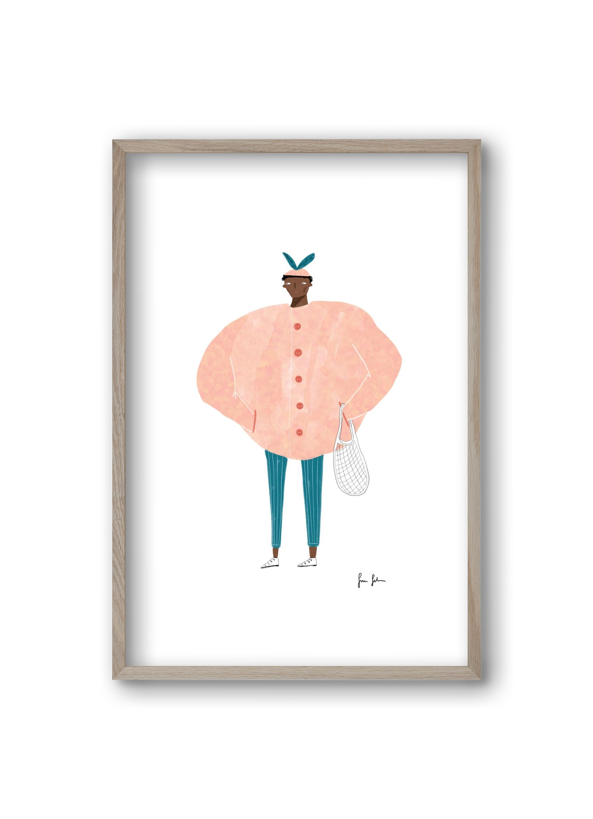 Boris bevásárolni megy, 20x30 cm (20x30 cm), Tölgy keret